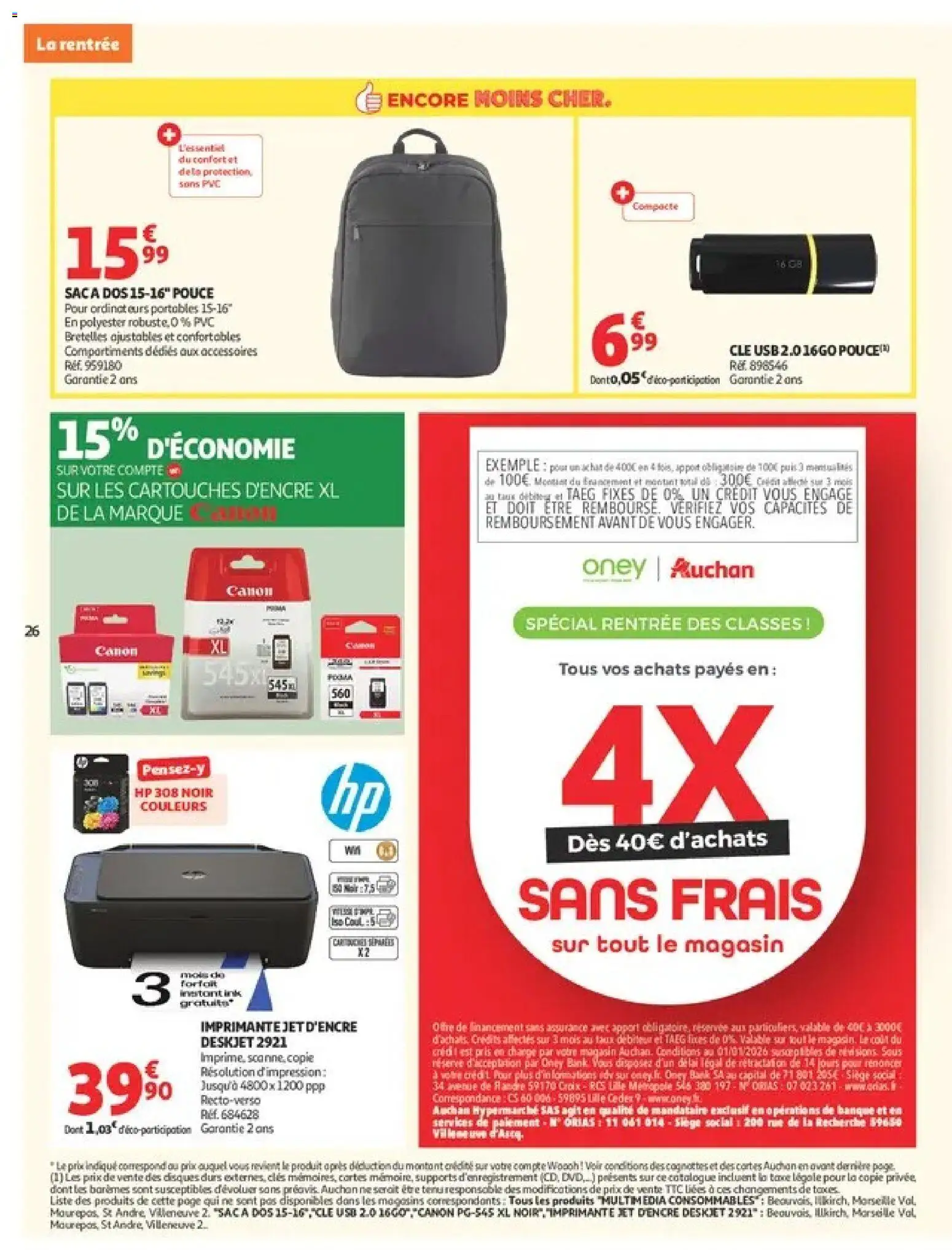 {H1} | Page: 26 | Produits: Imprimante, Sac, USB, clé USB
