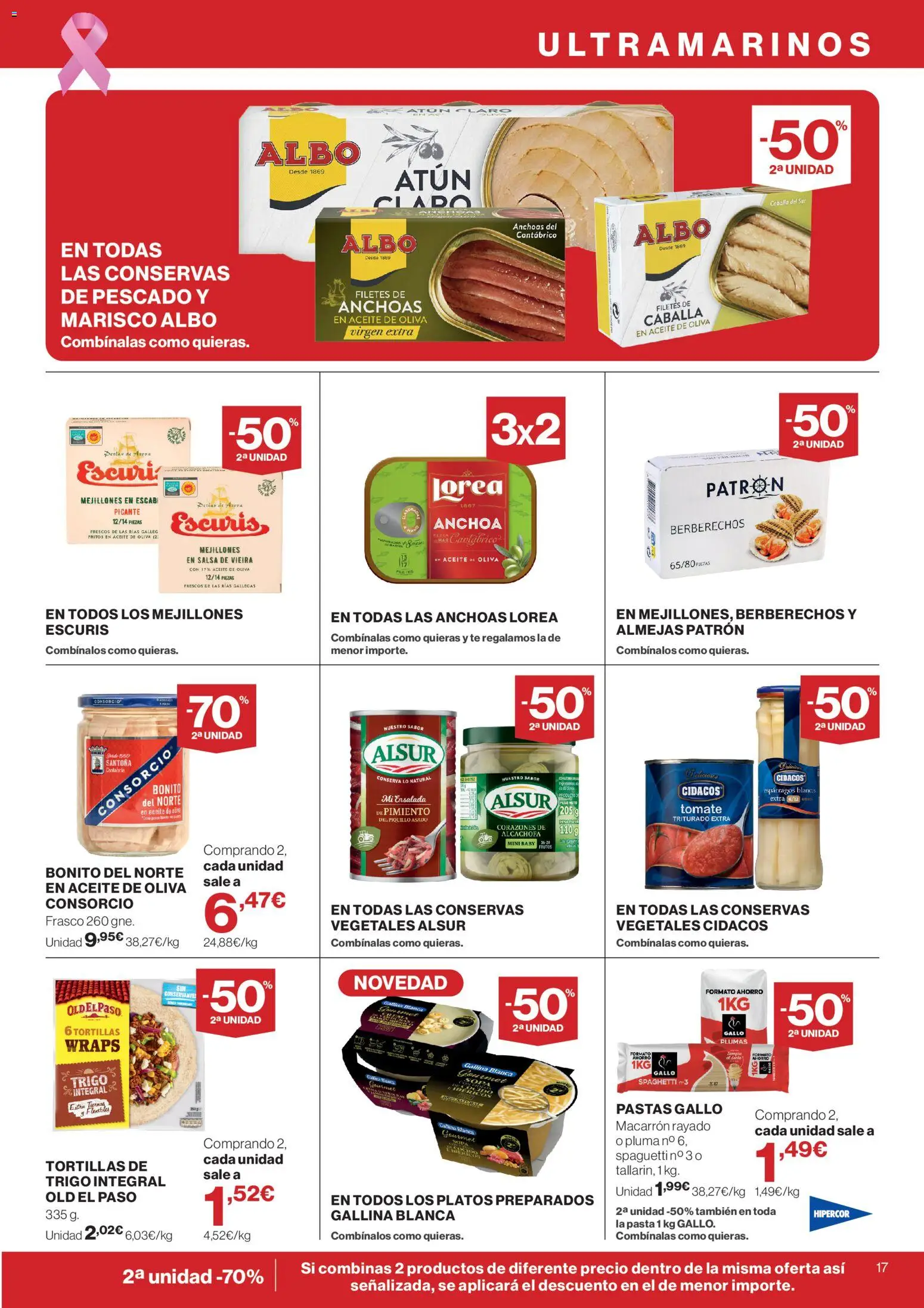 Hipercor catálogo │ válido desde el 15/10/2026 | Página: 17 | Productos: Tortillas, Berberechos, Pimiento, Aceite de oliva