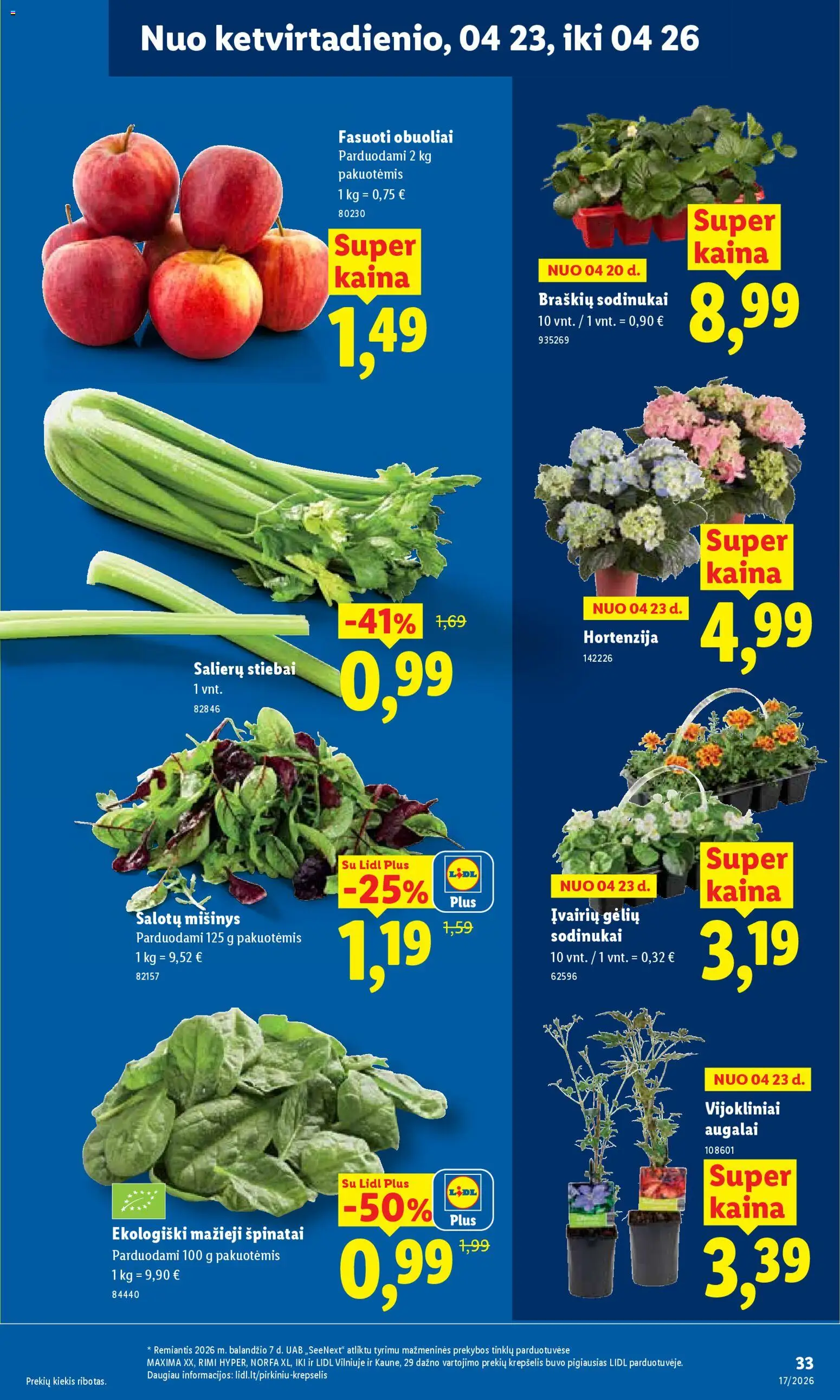 LIDL akcijos nuo 20.04.2026 | Puslapis: 33 | Prekių: Krepšelis, Obuoliai