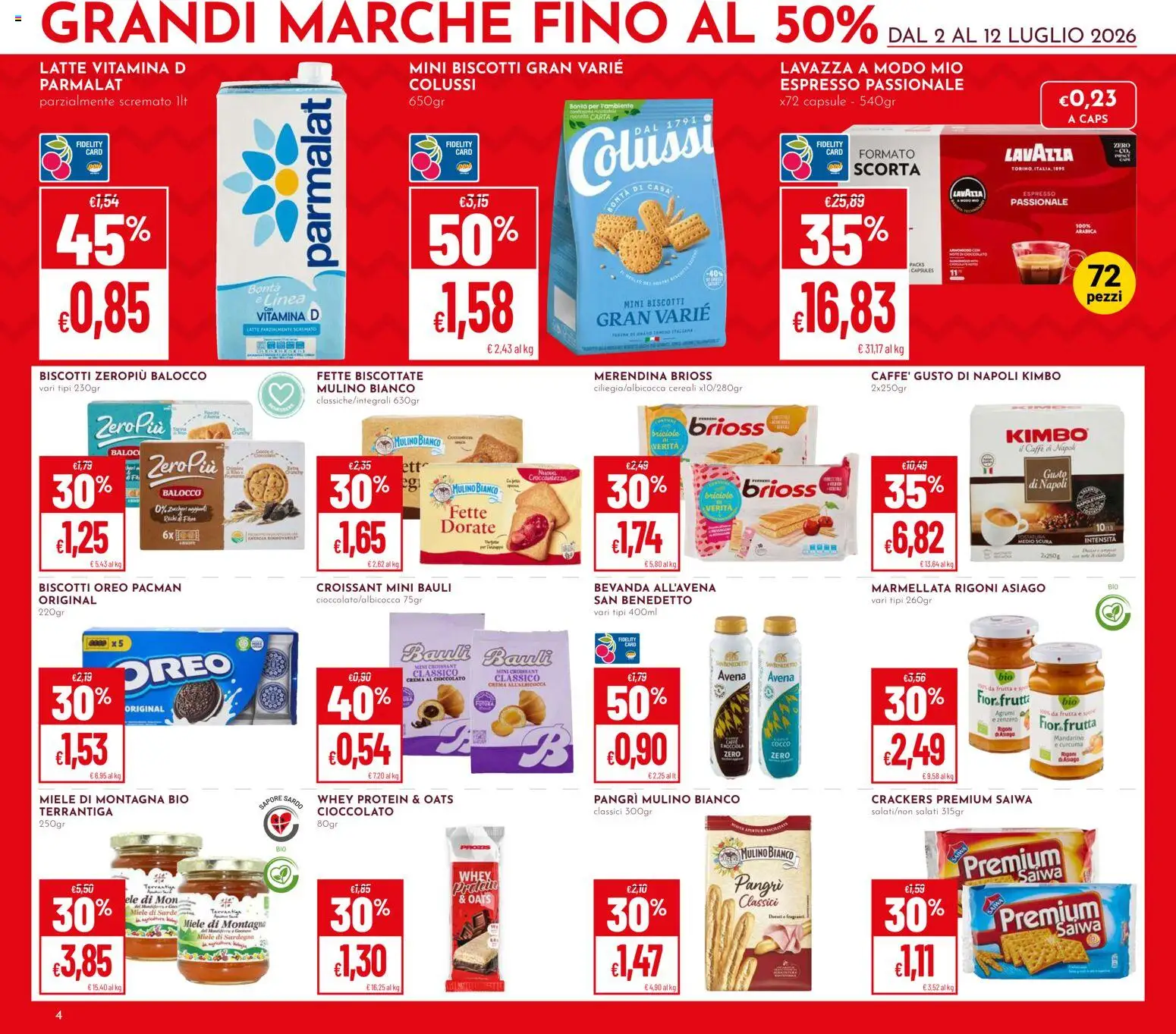Volantino Pan del 02/07/2026 | Pagina: 4 | Prodotti: Latte, Cocco, Fette biscottate, Lavazza