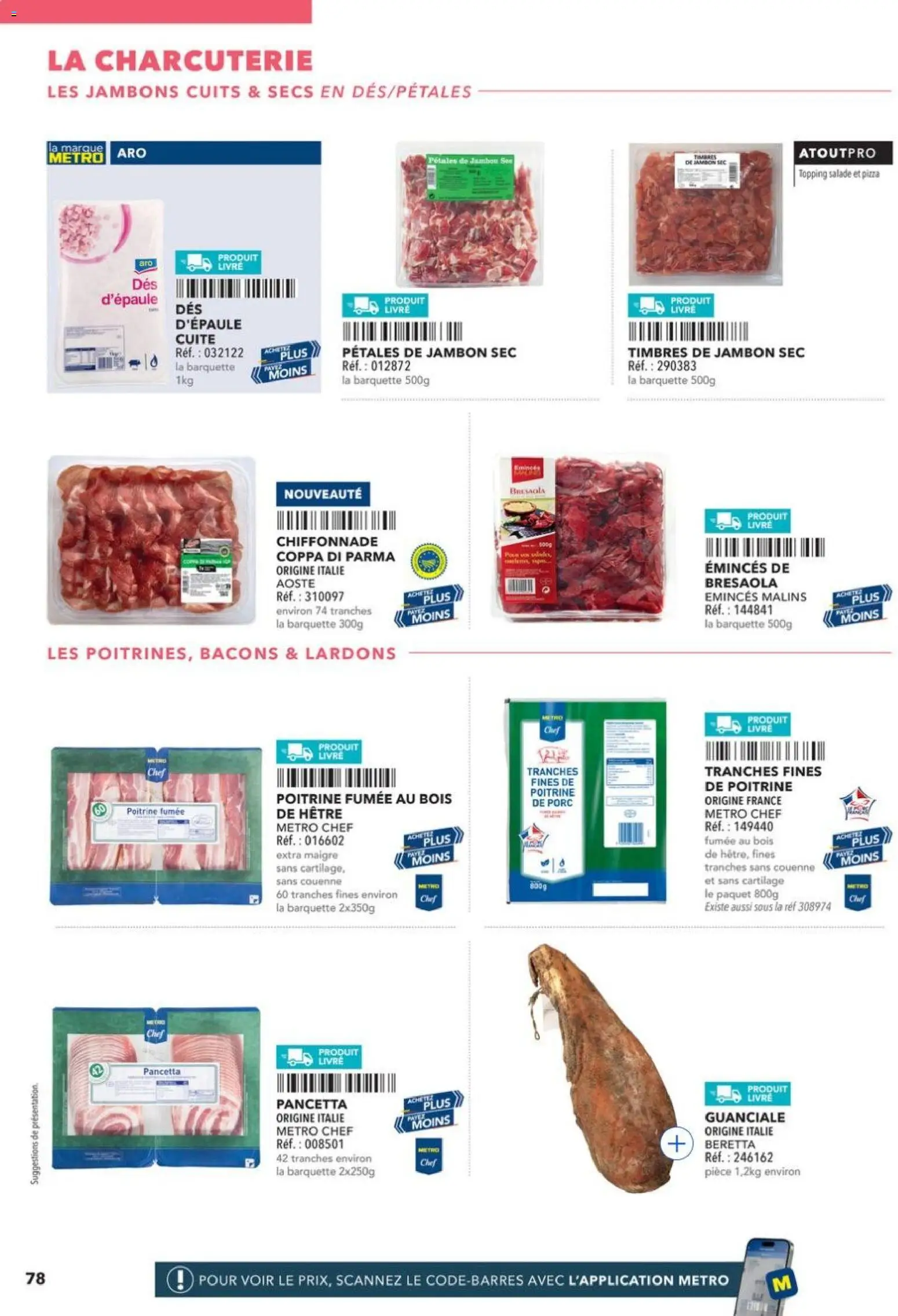 {H1} | Page: 78 | Produits: Lardons, Jambon, Pizza, Livre