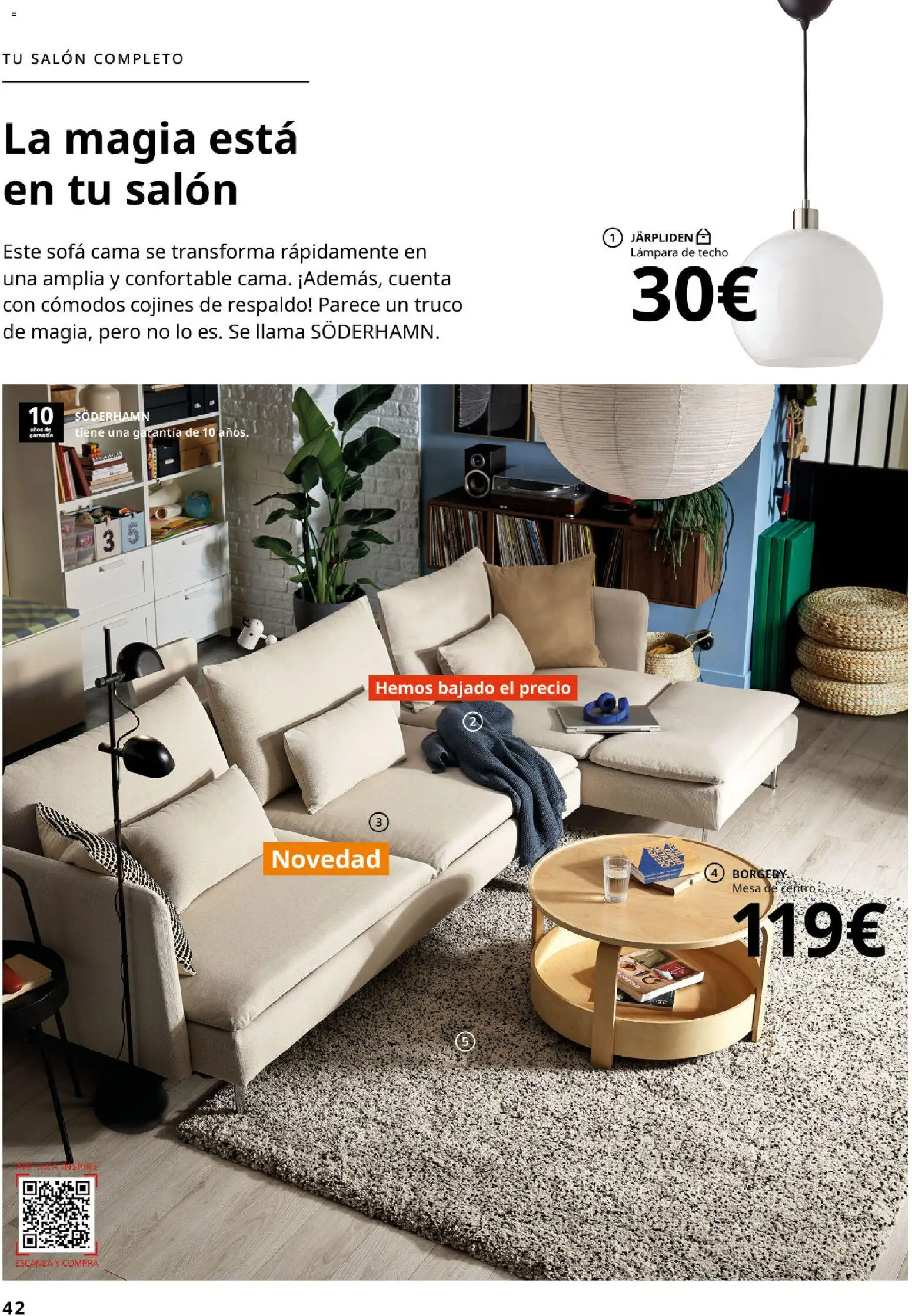 IKEA - Salones │ válido desde el 04/02/2026 | Página: 42 | Productos: Lámpara de techo, Salón, Sofá cama, Sofá