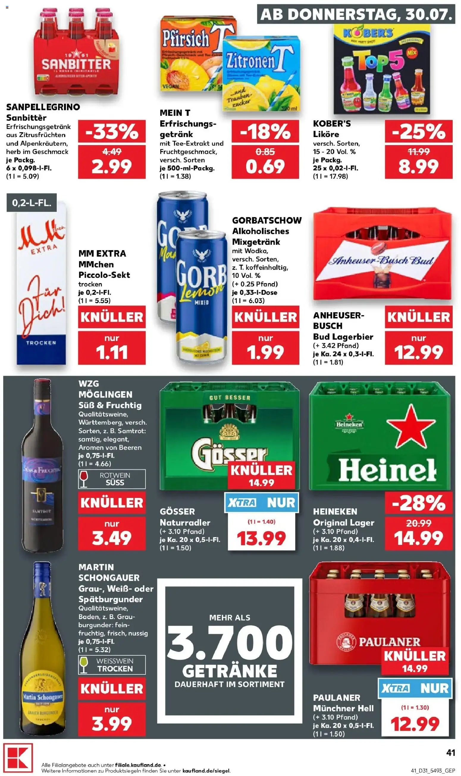 Kaufland Prospekt Haßloch – gültig ab 27.07.2026 | Seite: 50 | Produkte: Weißwein, Rotwein, Zucker, Paulaner