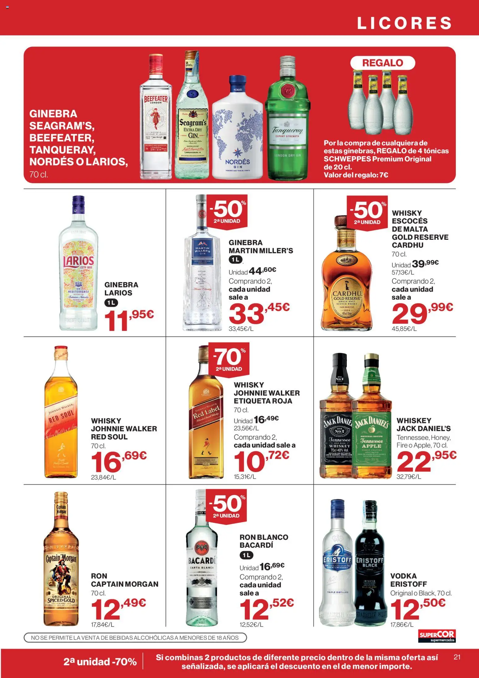 Supercor folleto │ válido desde el 10/09/2026 | Página: 21 | Productos: Ron, Bacardi, Ron blanco, Bebidas
