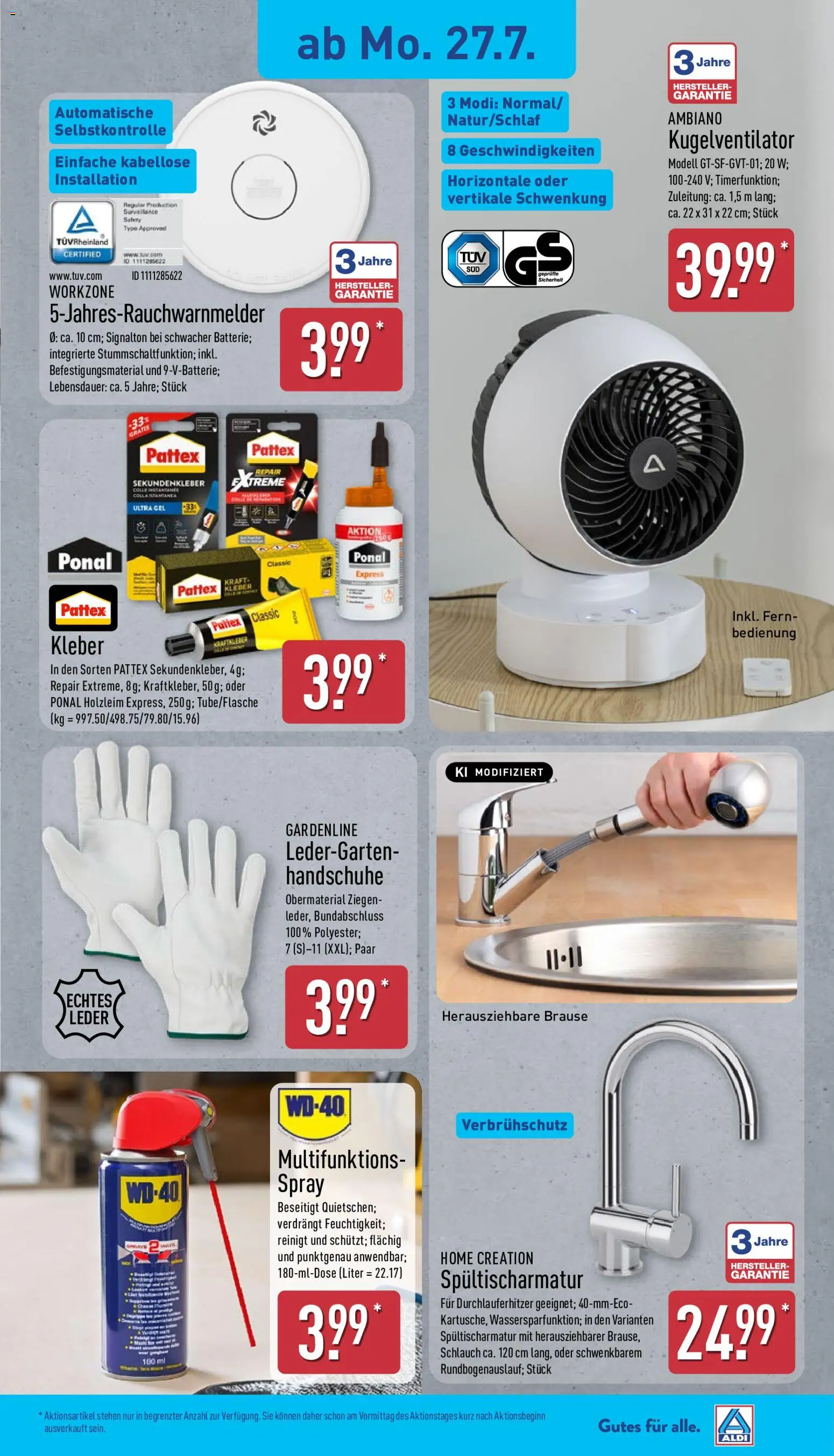 Aldi Ausblick – gültig ab 27.07.2026 | Seite: 5 | Produkte: Handschuhe, Home creation