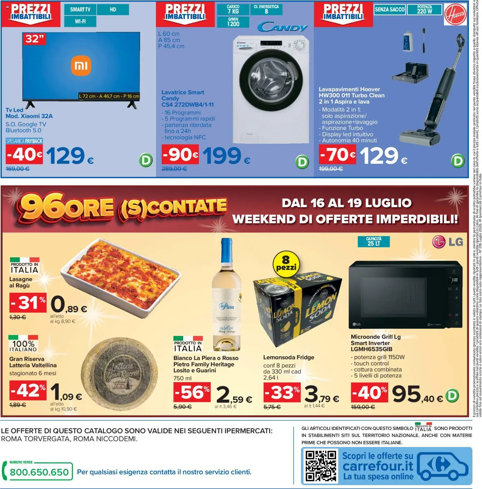 Volantino Carrefour del 13/07/2026 | Pagina: 40 | Prodotti: Xiaomi, Lavatrice, Ragú, Scaffale