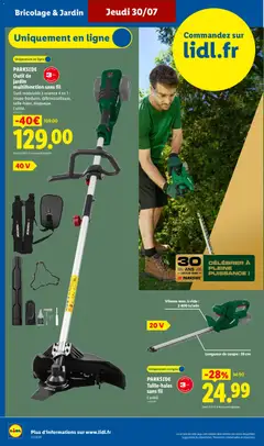 LIDL - Prévisualisation de PARKSIDE Outil de jardin multifonction sans fil, Outil modulaire à essence 4 en 1: coupe-bordures, débroussailleuse, taille-haies, élagueuse. valide à partir de 30/07/2026 | Page: 6