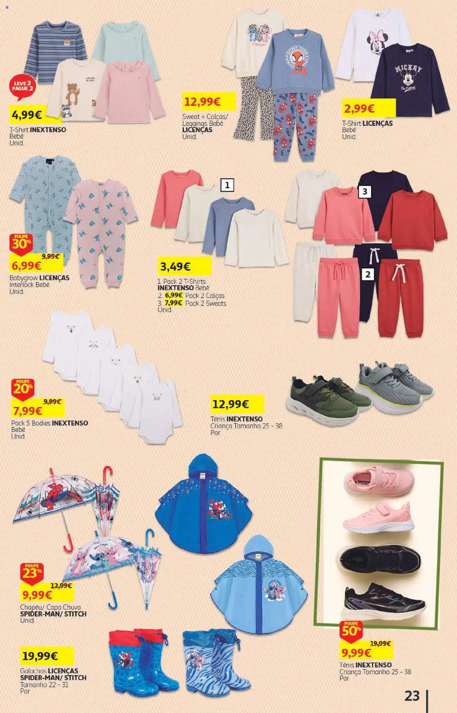 Auchan - Folheto Escolar  Têxtil Criança │ válido de 04/09/2026 | Página: 23 | Produtos: Calças, Bodies, Galochas, Leggings