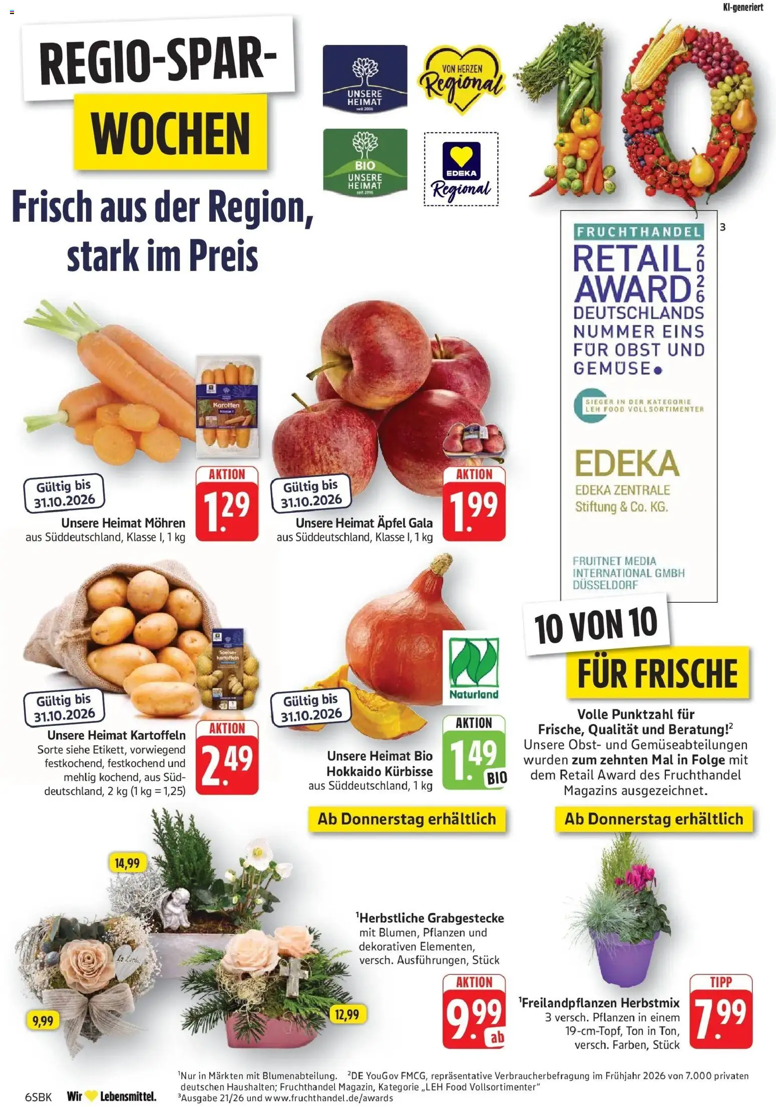Edeka Prospekt Bruchsal (ab 19.10.2026) » Angebote Online | Seite: 8 | Produkte: Äpfel, Mohren, Kartoffeln, Obst
