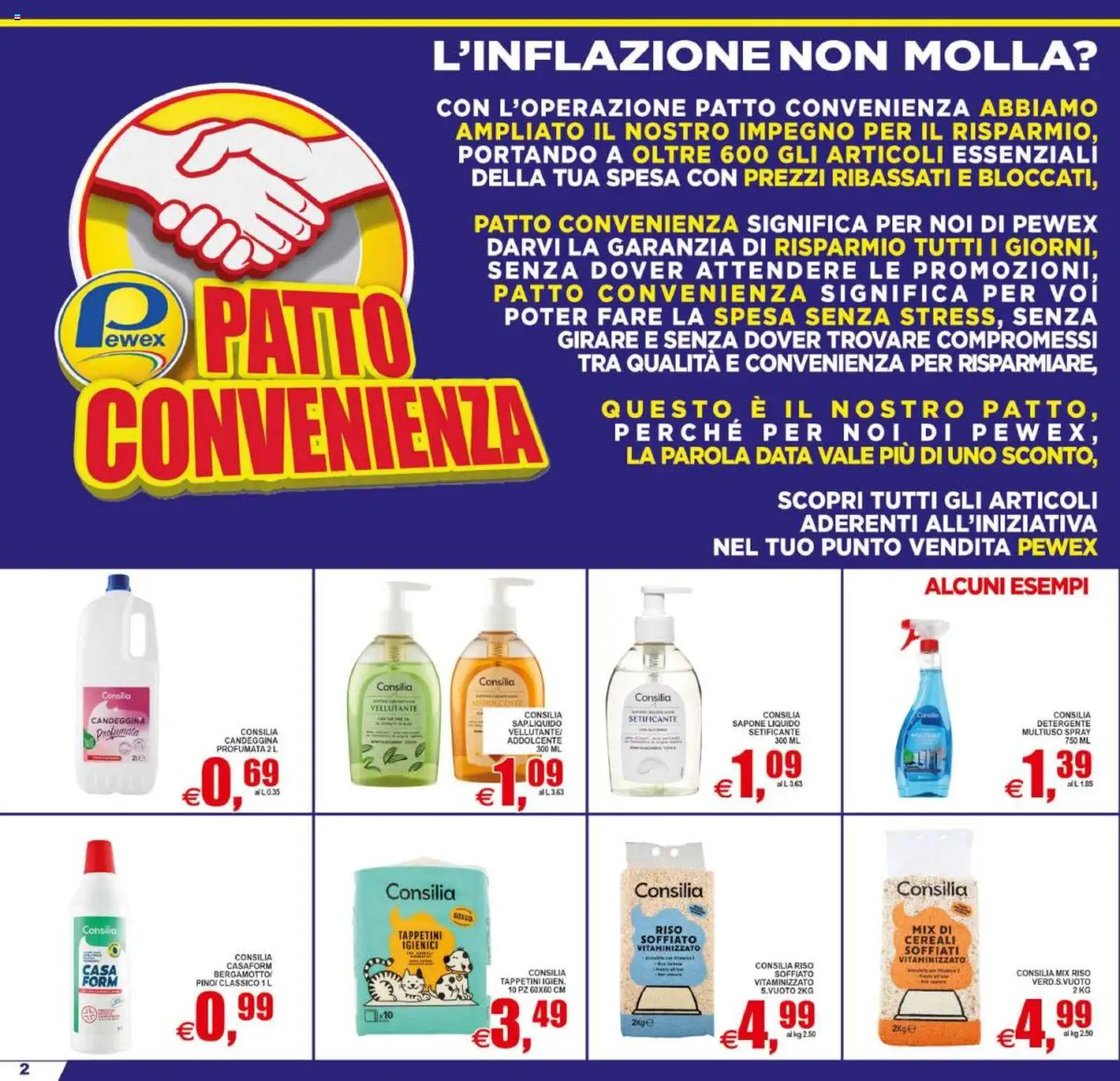 Volantino Pewex del 21/08/2026 | Pagina: 2 | Prodotti: Riso, Detergente, Candeggina, Data
