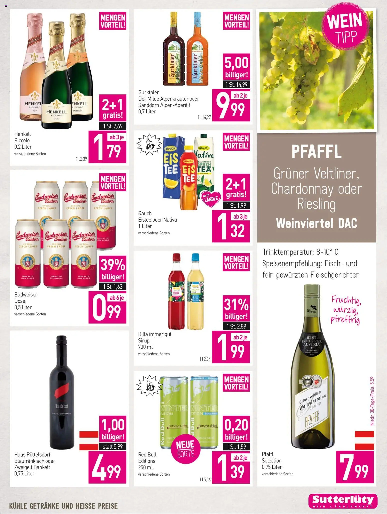Sutterlüty Flugblatt gültig ab 17.09.2026 | Seite: 11 | Produkte: Eis, Sanddorn, Wein, Fisch