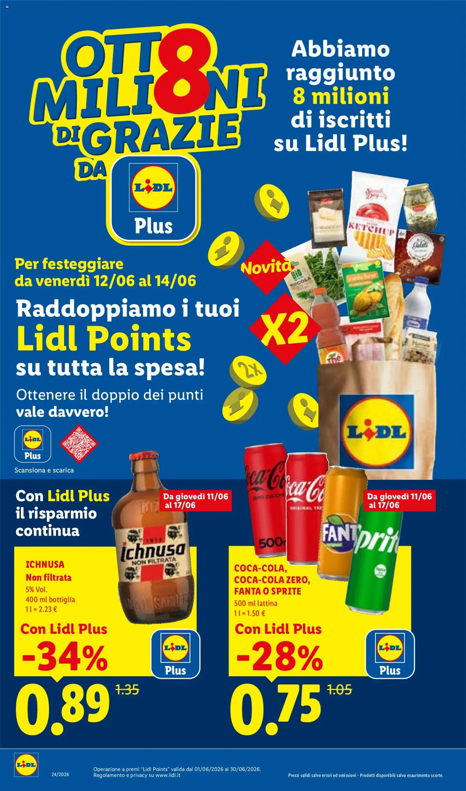 Volantino Lidl del 11.06.2026 | Pagina: 12 | Prodotti: Ketchup, Fanta, Bottiglia