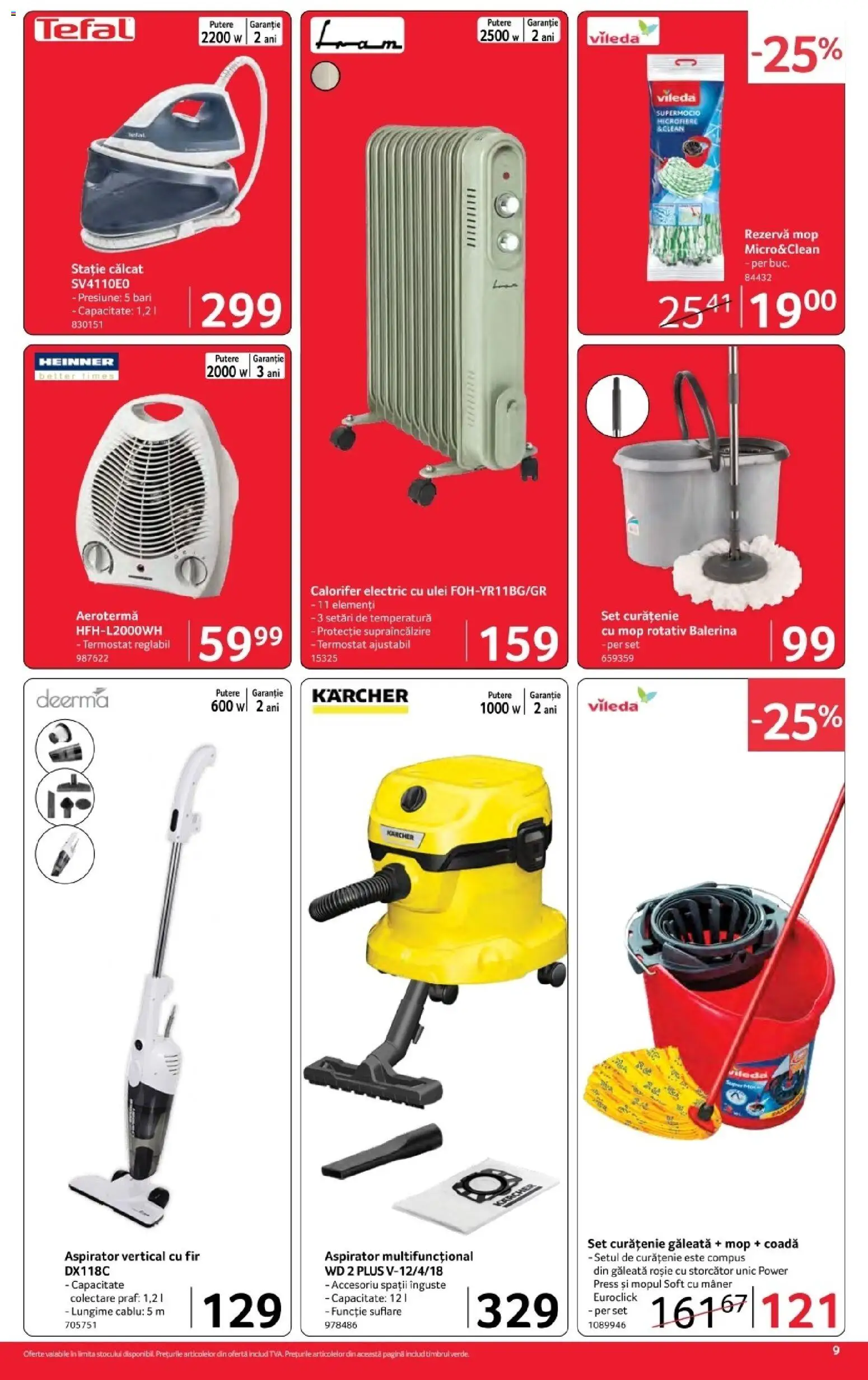 Noul catalog Selgros – valabil de la 30.10.2026 | Pagină: 9 | Produse: Cablu, Aspirator, Mop, Vileda