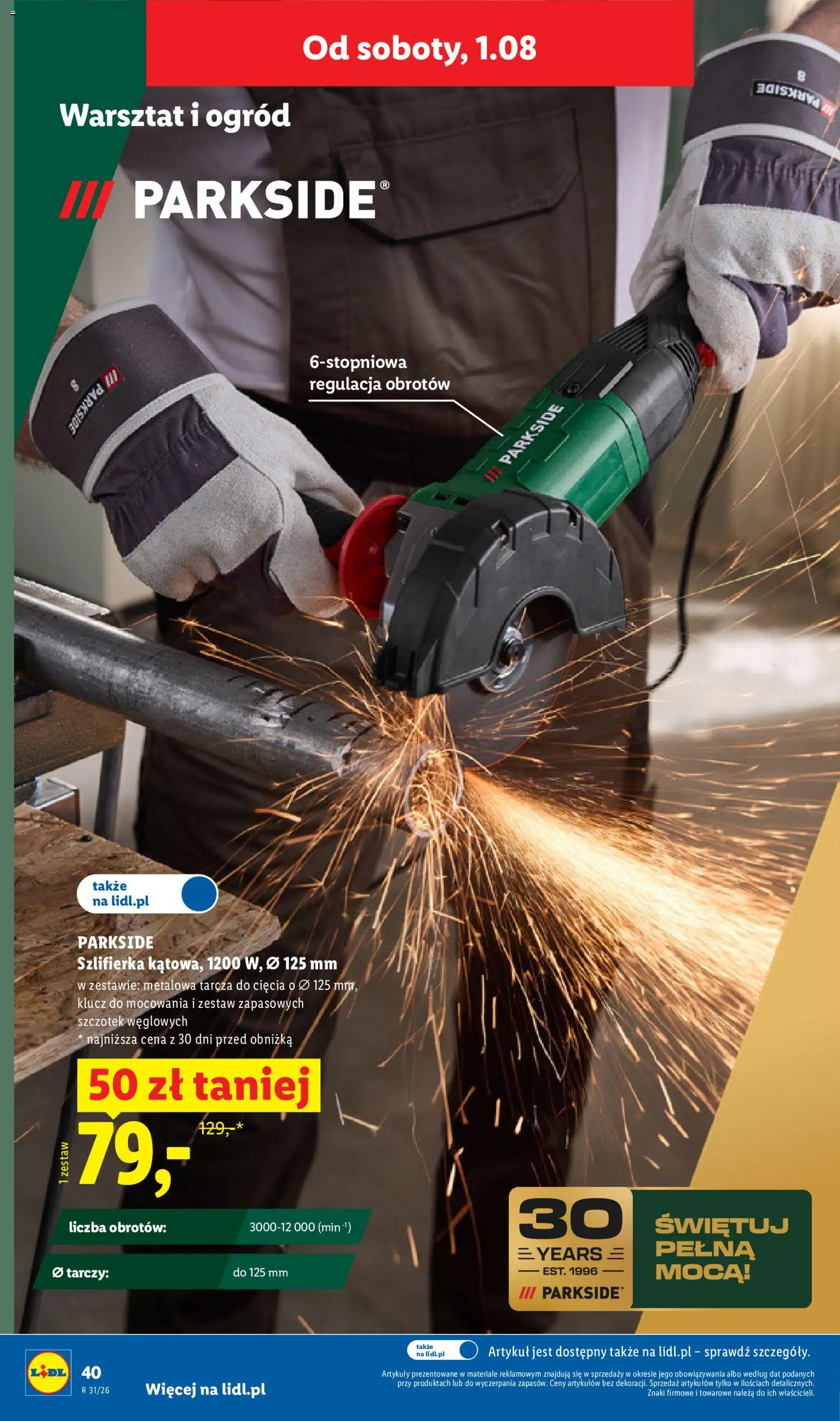 Lidl Katalog od 27.07.2026 | Strona: 46 | Produkty: Szlifierka