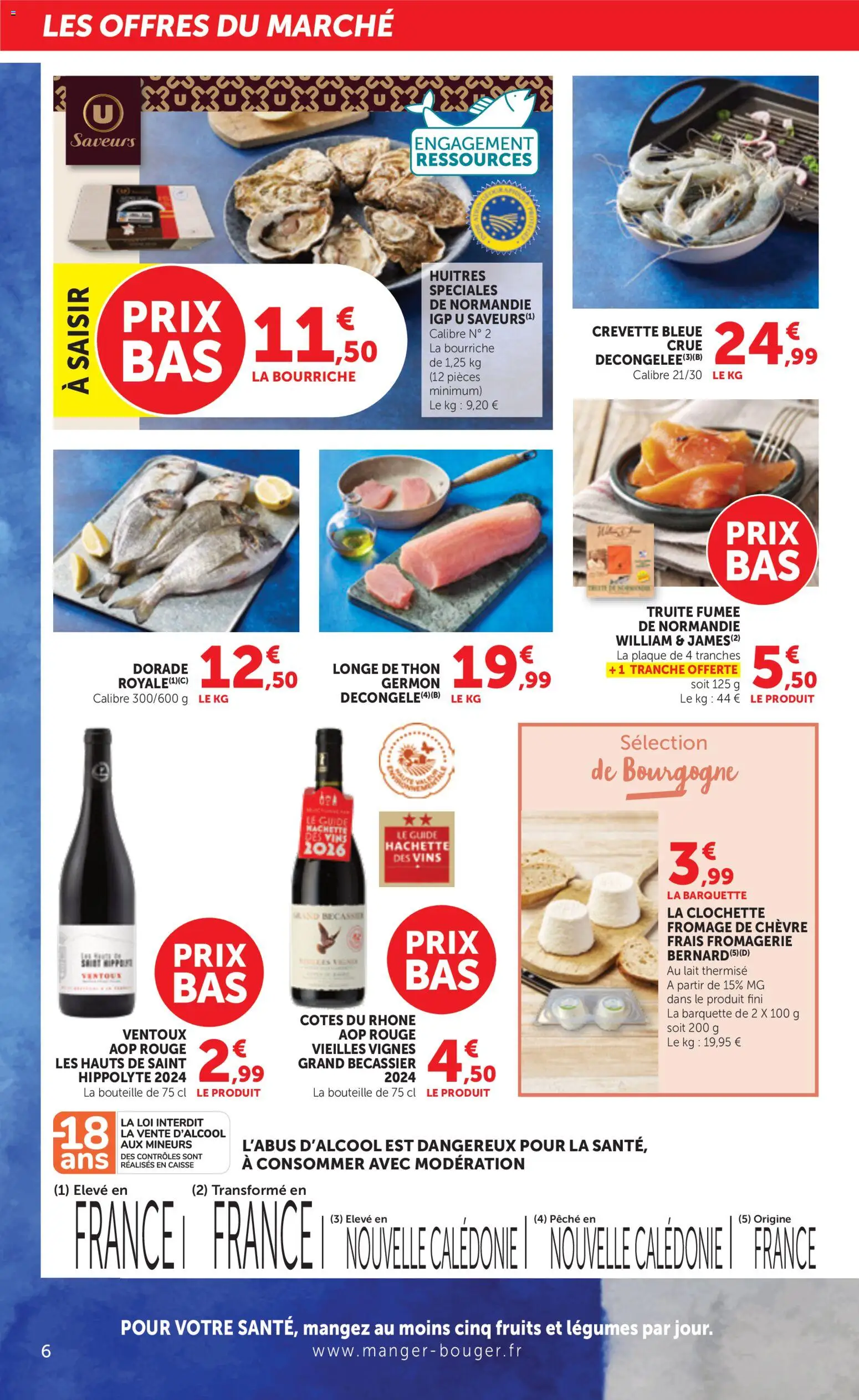 {H1} | Page: 6 | Produits: Truite fumée, Thon, Lait, Huîtres