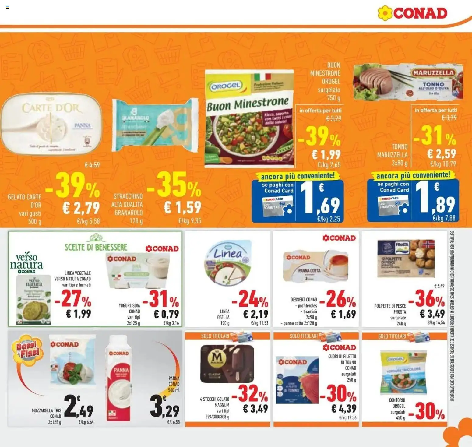 Volantino Conad del 08.04.2026 | Pagina: 19 | Prodotti: Pesce, Panna, Verdure, Mozzarella