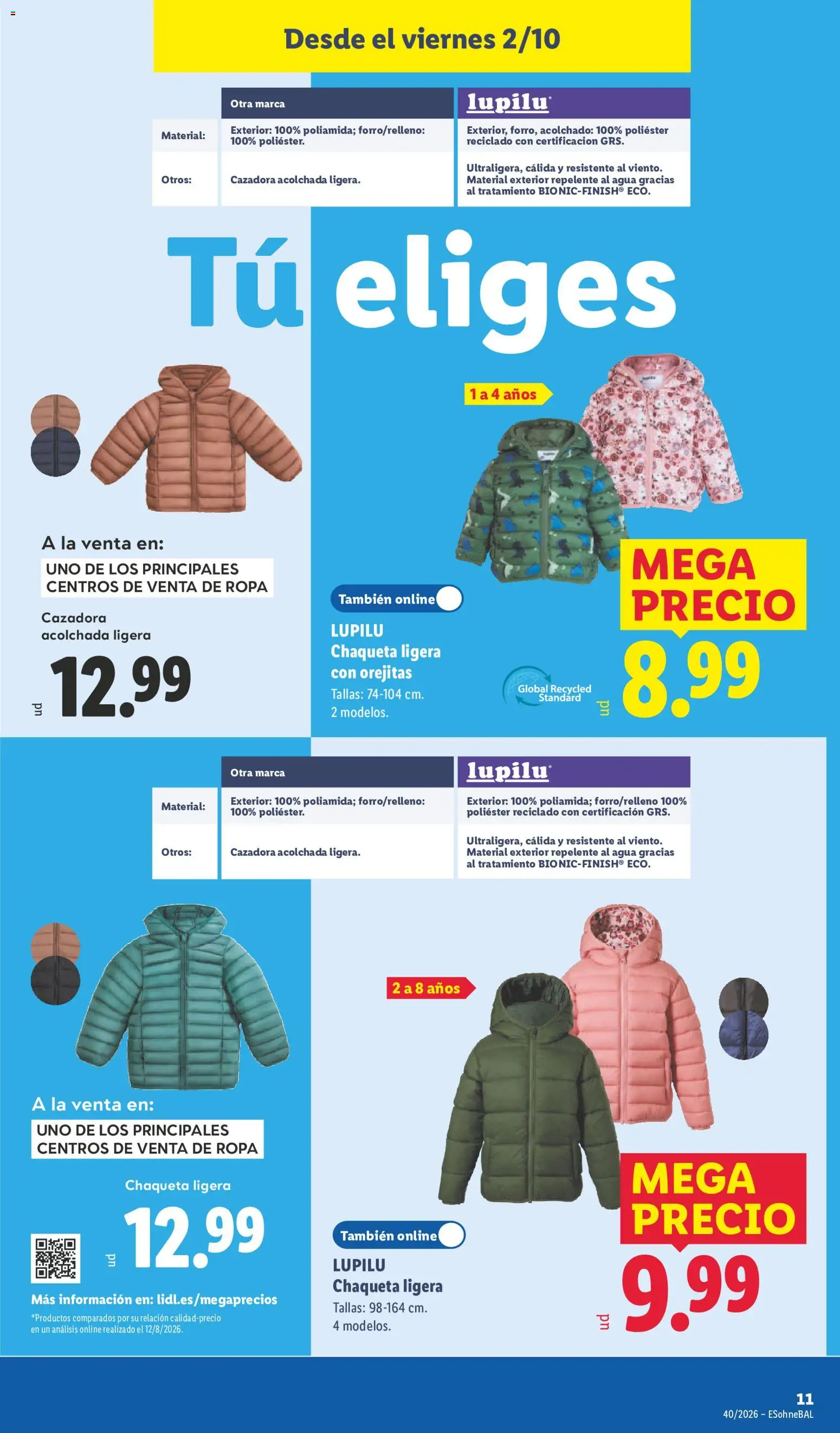 Lidl folleto de bazar │ válido desde el 28/09/2026 | Página: 21 | Productos: Chaqueta, Cazadora acolchada, Ropa, Agua
