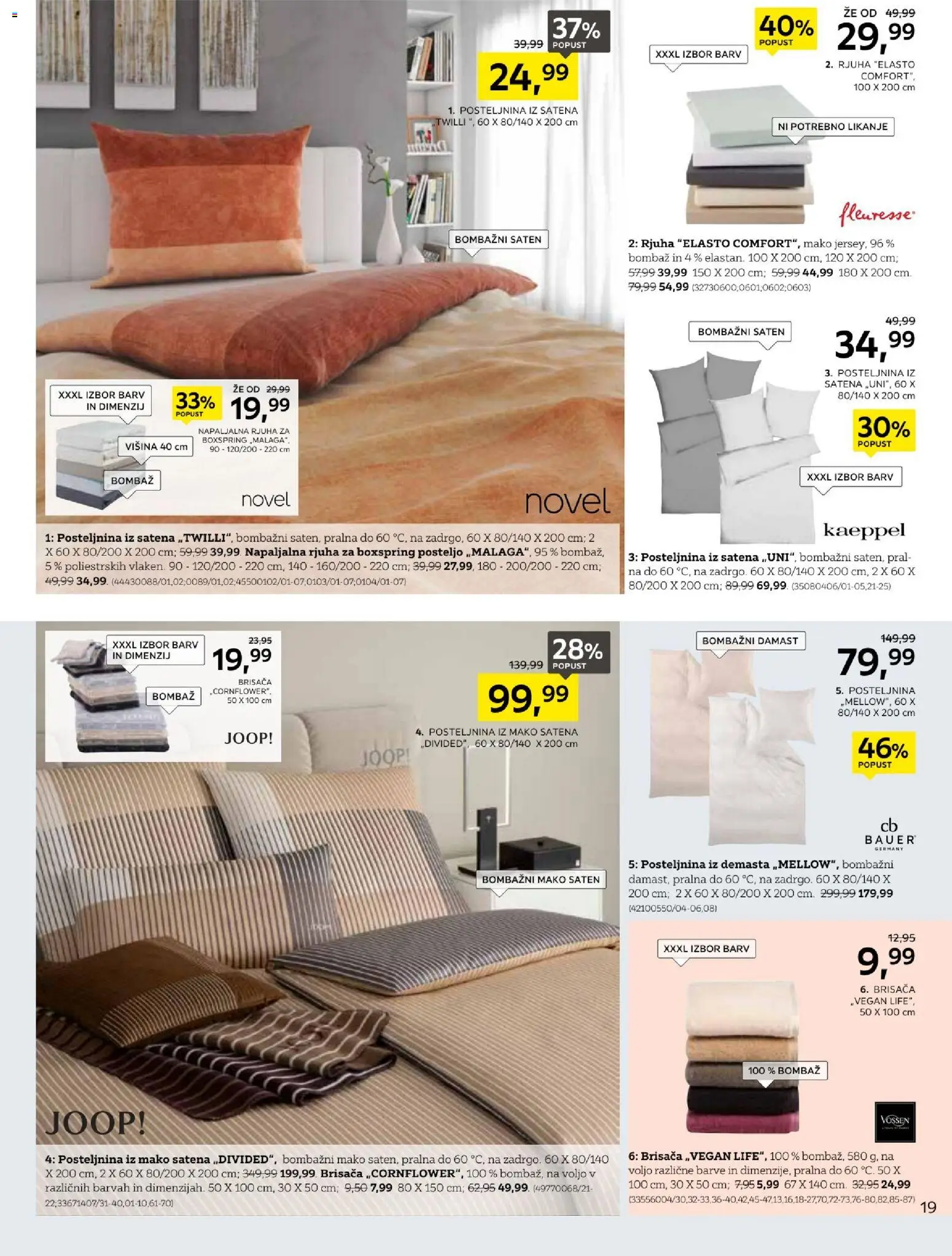 Novi XXXL Lesnina katalog ponudbe – veljaven od 07.04.2026 | Stran: 19 | Izdelki: Brisača, Posteljnina, Rjuha
