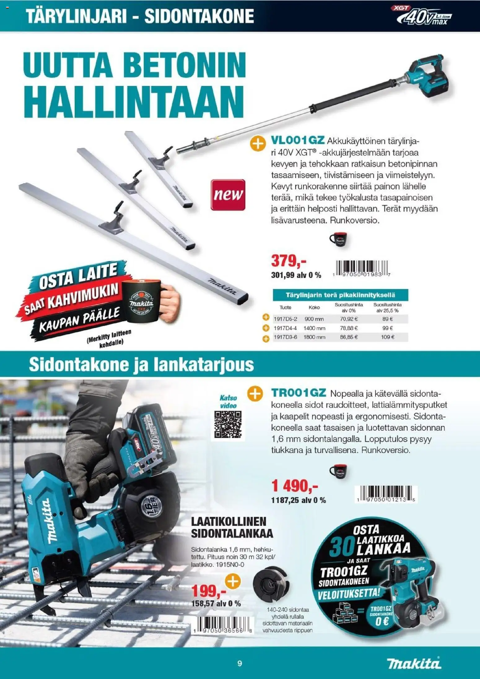Makita tarjoukset – voimassa 02/10/2026 alkaen | Sivu: 9