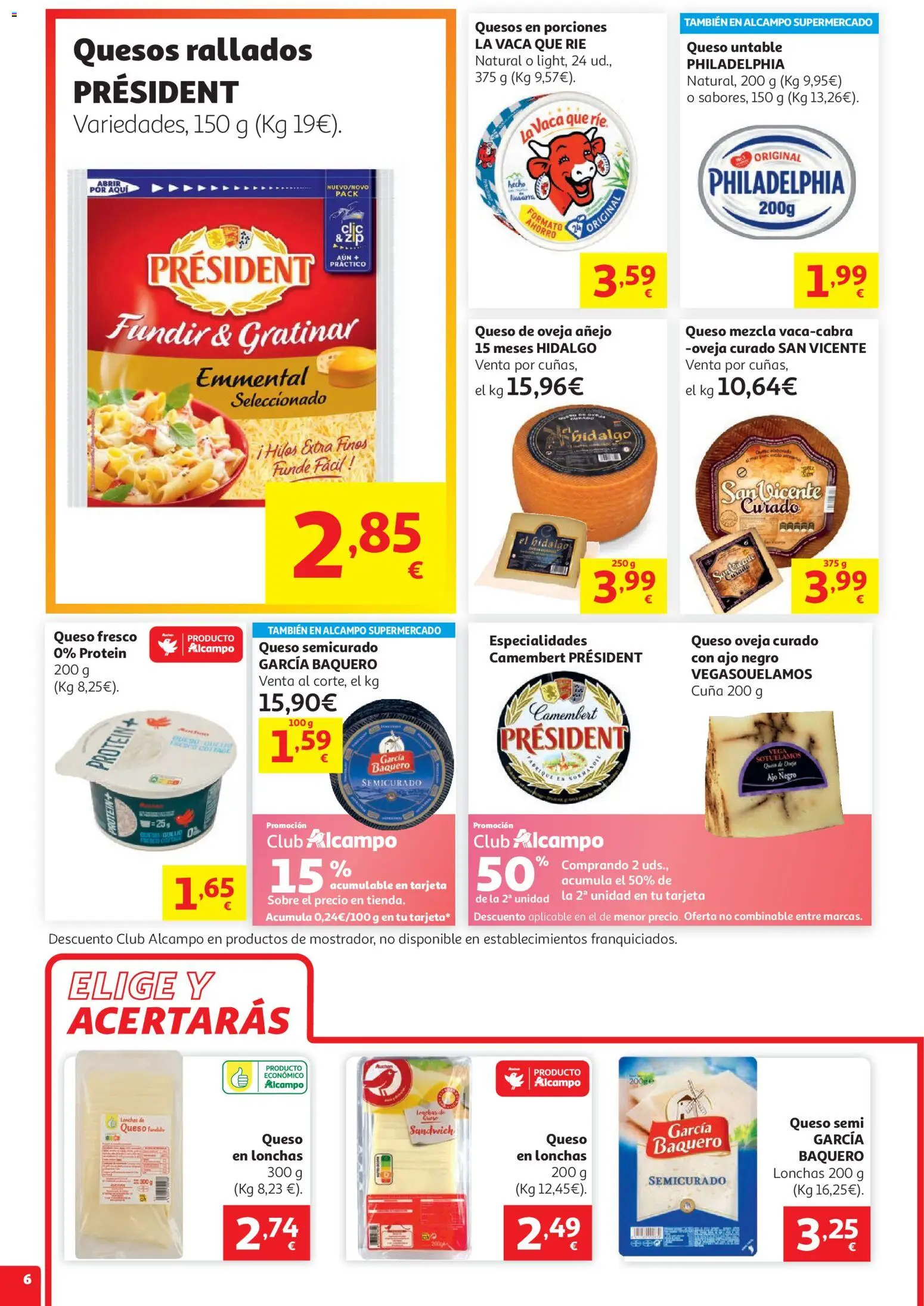 Alcampo HG Unico Mad │ válido desde el 05.05.2026 | Página: 6 | Productos: Γραβάτα, Queso, Queso fresco, Cuna
