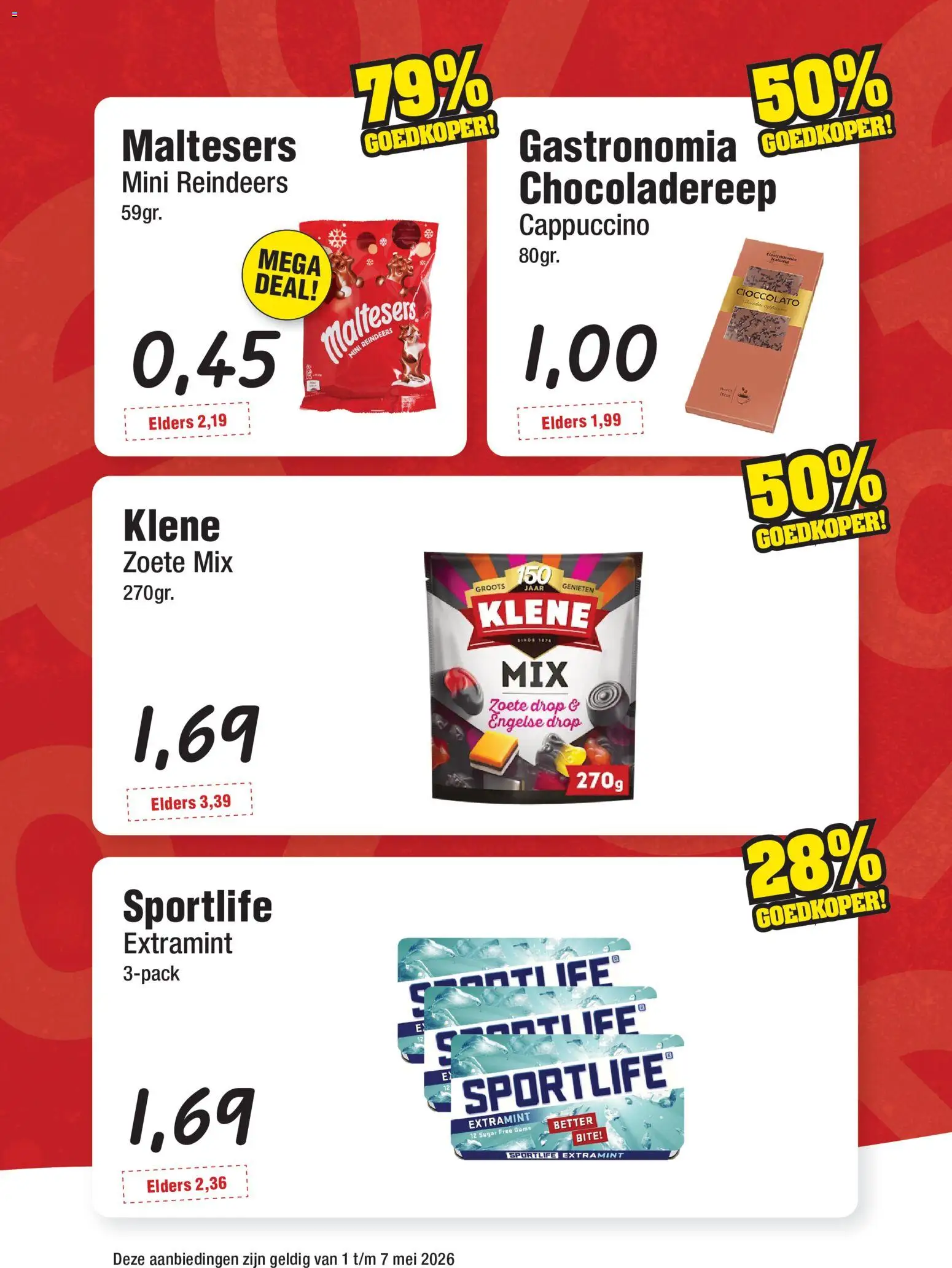 {H1} | Pagina: 4 | Producten: Chocoladereep, Cappuccino