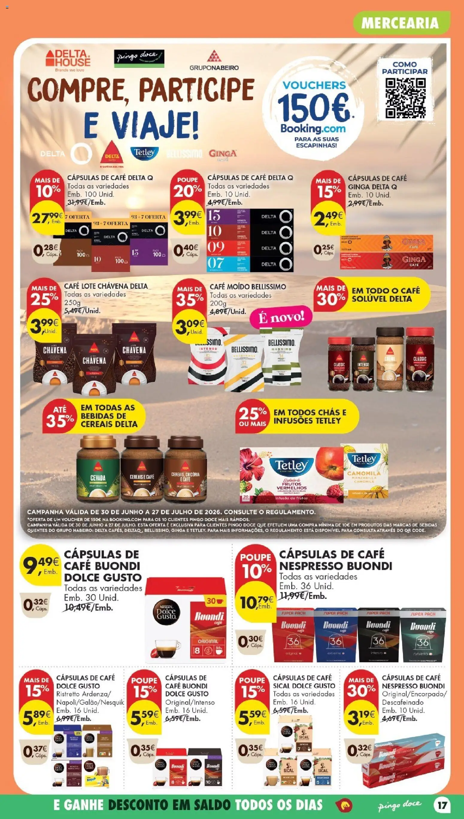 Pingo Doce Poupe Esta Semana Madeira │ válido de 30/06/2026 | Página: 17 | Produtos: Cafe buondi, Delta q, Chás, Creme