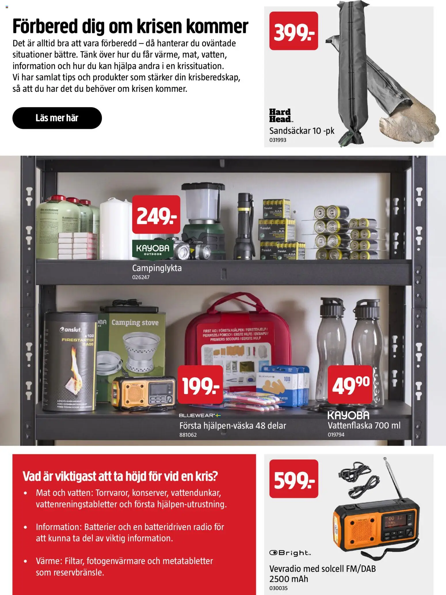 Jula reklamblad aktuell från 01/09/2026 | Sida: 52 | Produkter: Batterier, Första hjälpen, Vattenflaska, Radio