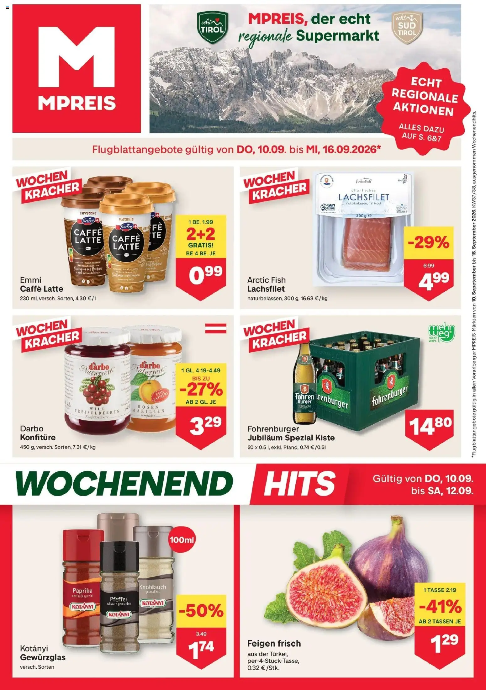 MPREIS St.Gallenkirch von 10.09.2026 - Aktuelle Angebote | Seite: 1 | Produkte: Burger, Pfeffer, Knoblauch, Feigen