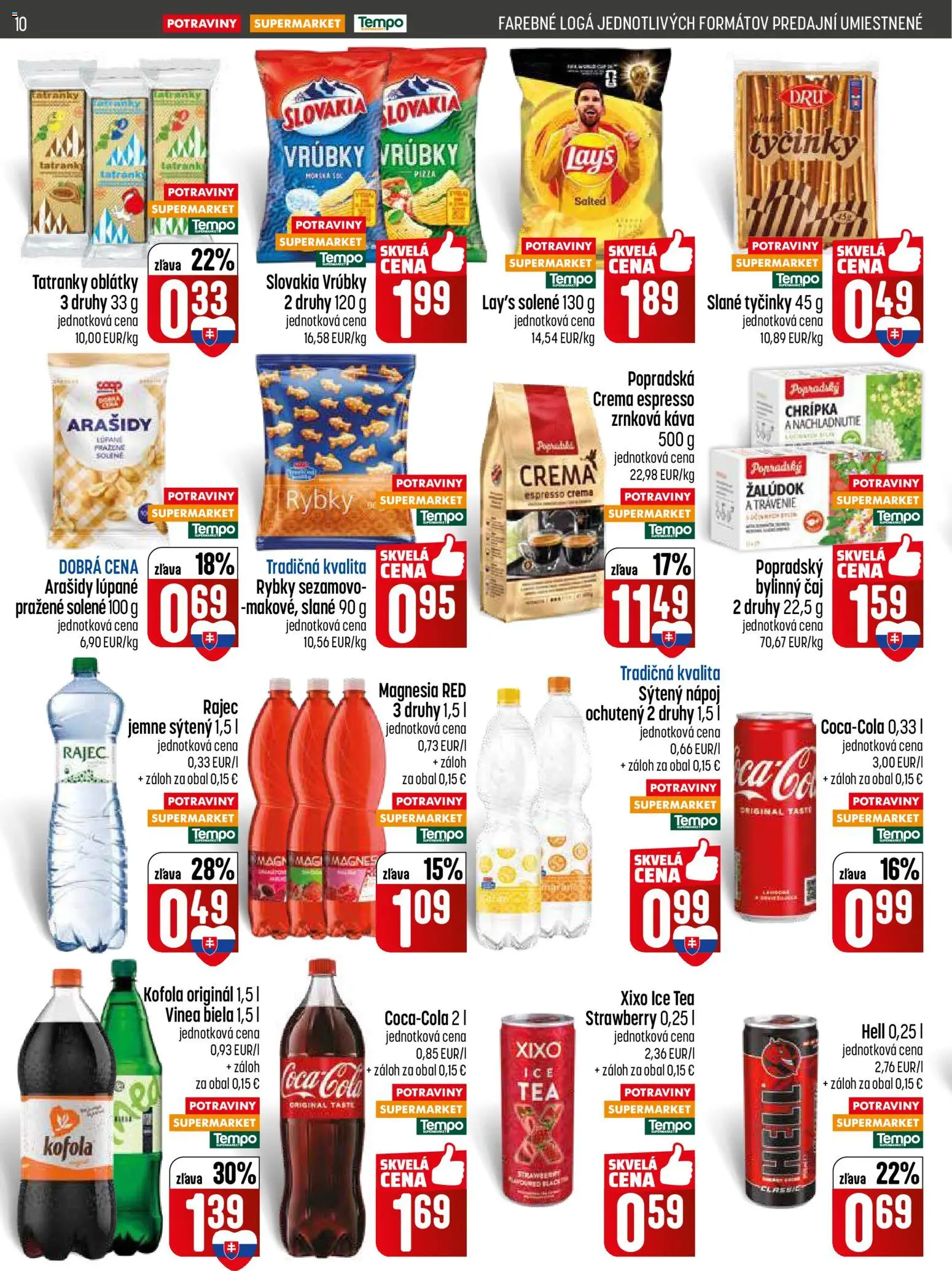 Nové COOP Jednota akcie – leták je platný od 28.05.2026 | Strana: 10 | Produkty: Čaj, Coca cola, Cola, Vinea
