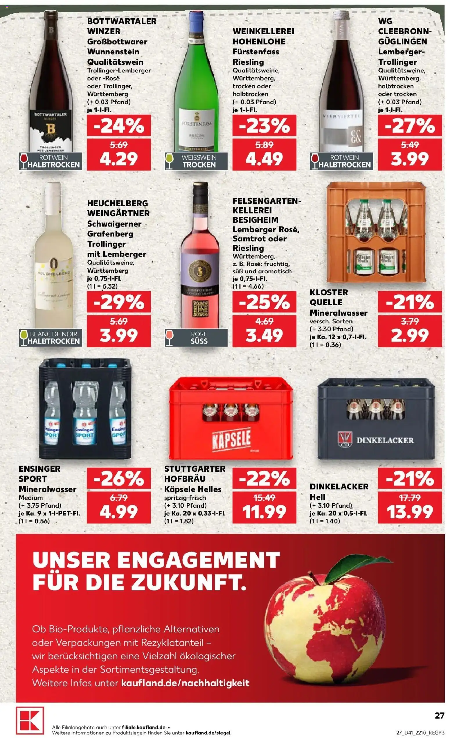 Prospekt Kaufland ab 05.10.2026 » Angebote Online zum Blättern | Seite: 37 | Produkte: Weißwein, Rotwein, Mineralwasser