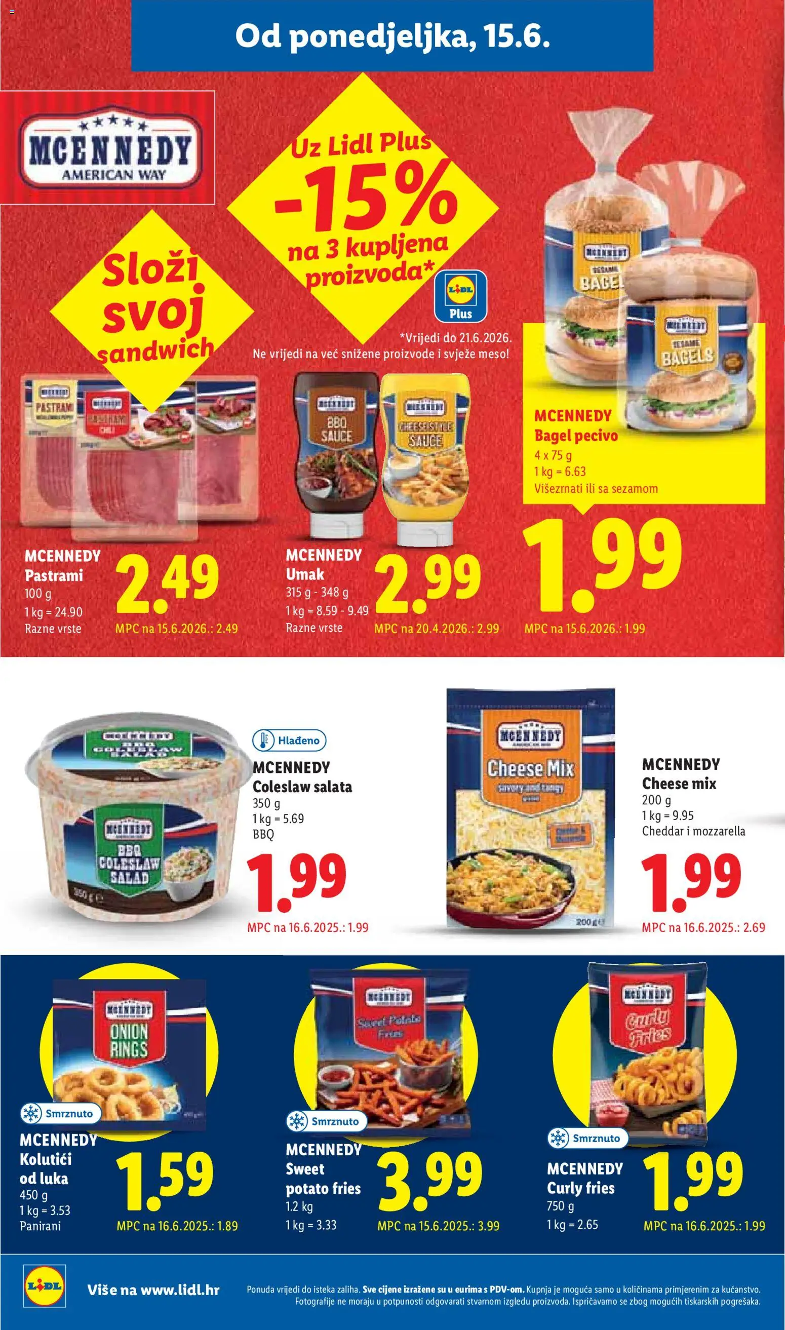 Lidl katalog | vrijedi od 15.06.2026 | Stranica: 14 | Proizvodi: Mozzarella, Meso, Salata, Pecivo