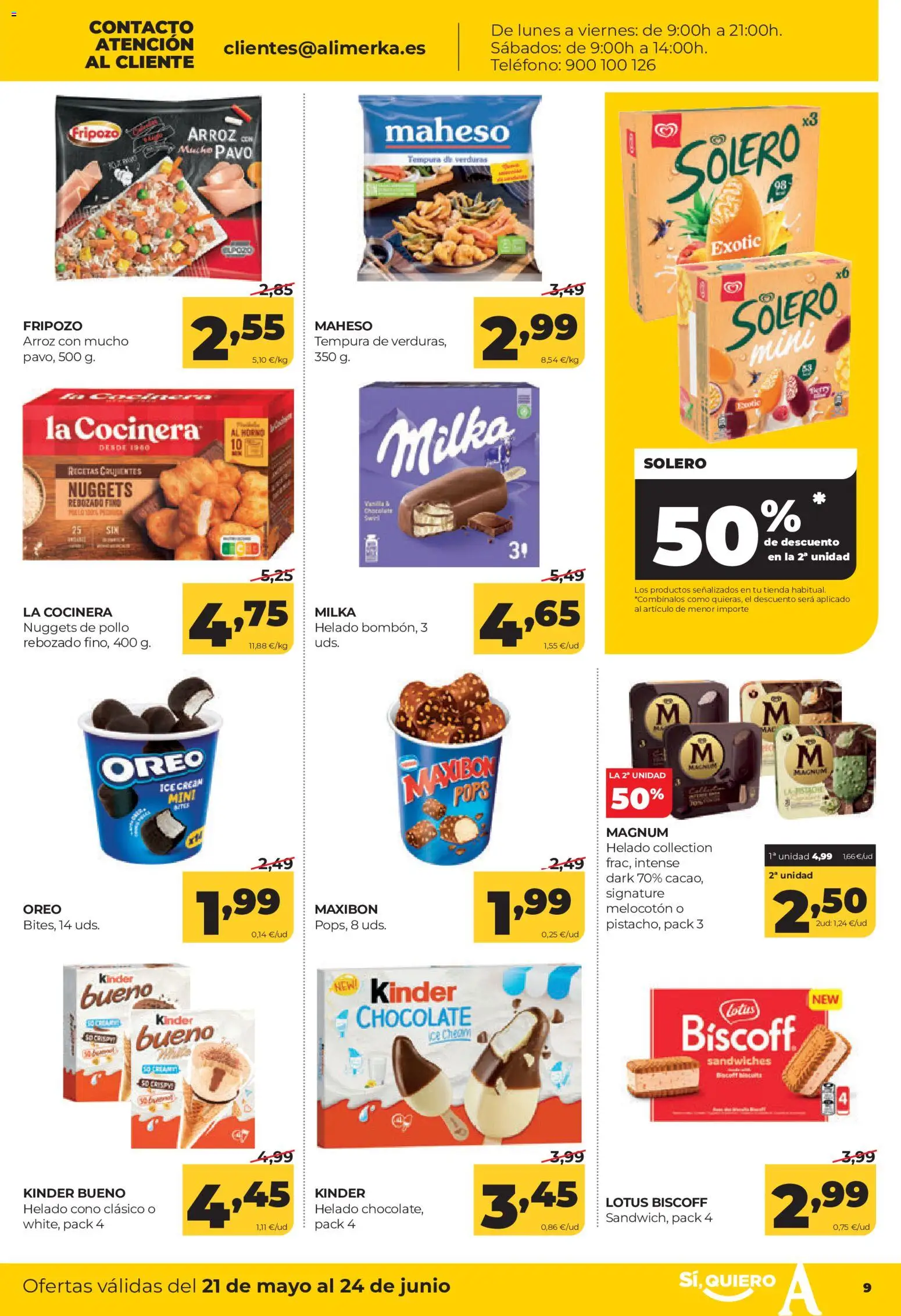 Alimerka Mensual Asturias │ válido desde el 21.05.2026 | Página: 13 | Productos: Chocolate, Helado, Teléfono, Horno