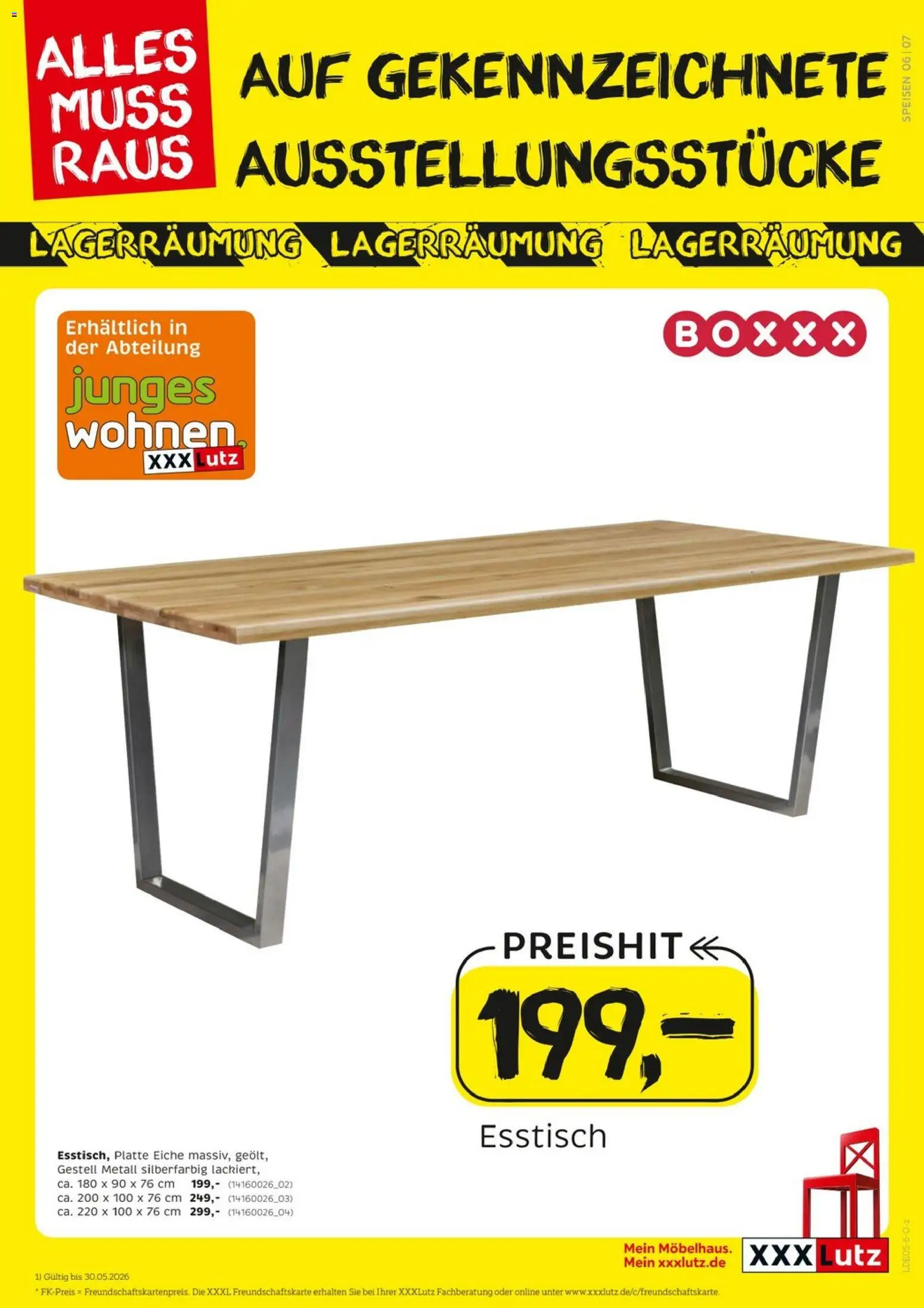 XXXLutz Größte Lagerräumung – gültig ab 16.05.2026 | Seite: 7 | Produkte: Esstisch