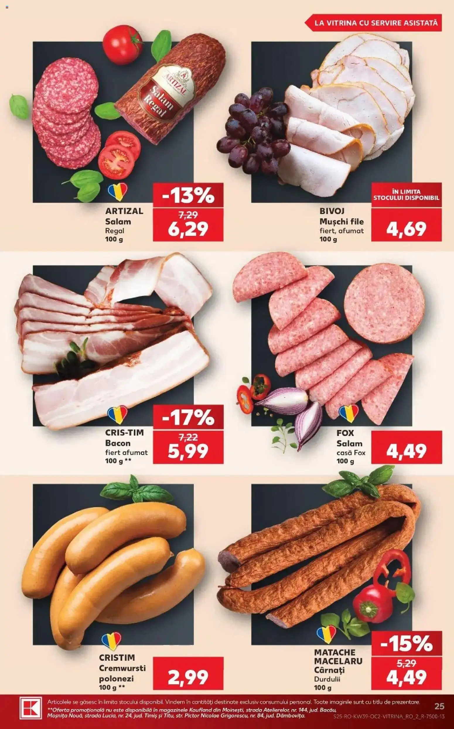 Kaufland Viseu de Sus 23.09.2026 - Revista si Oferta | Pagină: 25 | Produse: Vitrină, Fox, Mușchi, Salam
