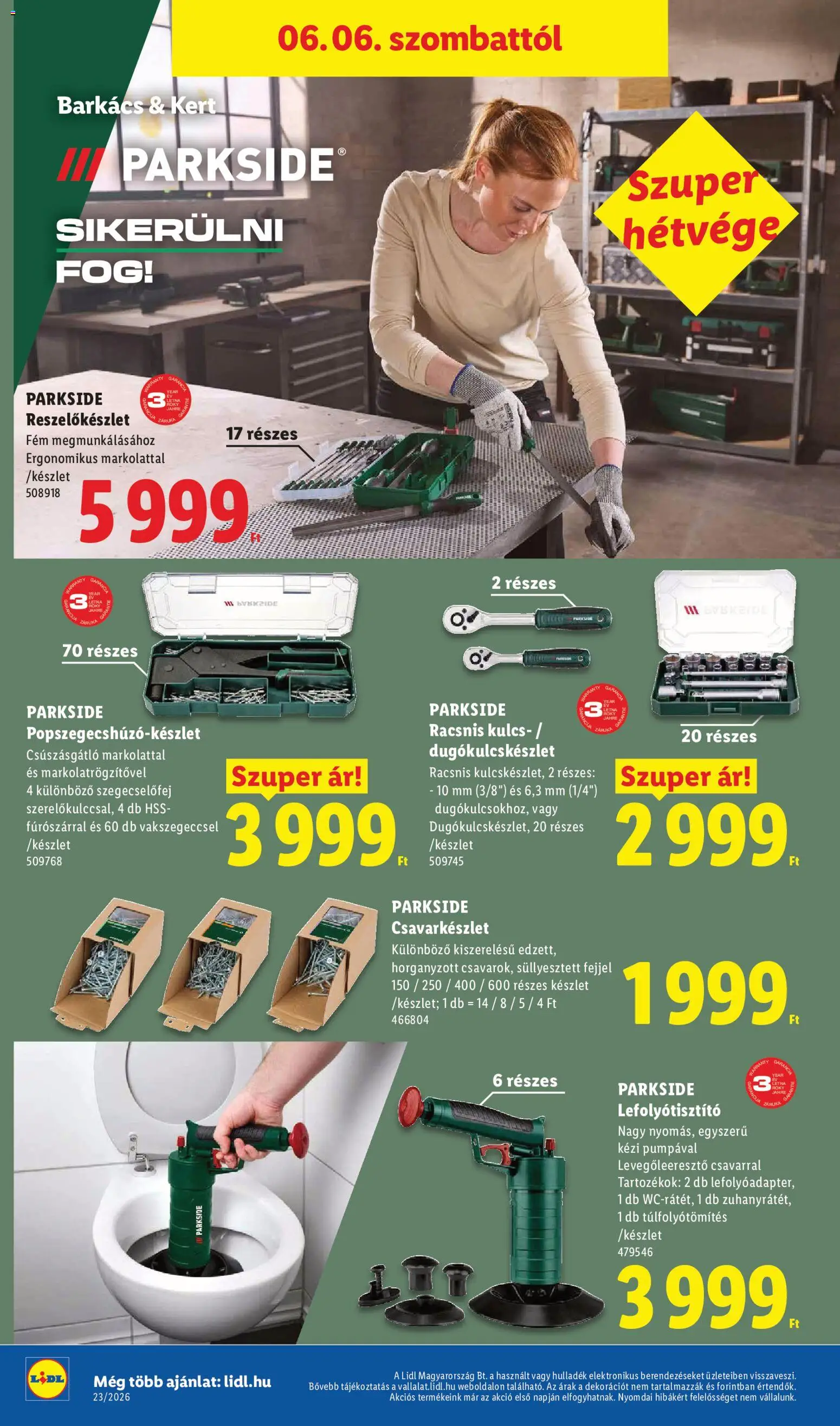 Lidl akciós ujság - amely érvényes a következő dátumtól: 04.06.2026 | Oldal: 22 | Termékek: Parkside