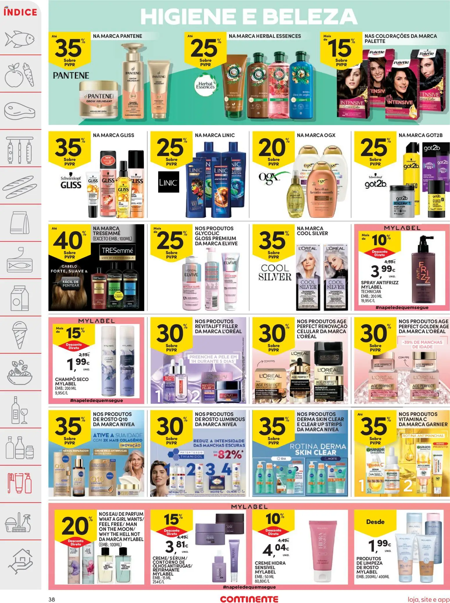 Continente folheto │ válido de 14.04.2026 | Página: 38 | Produtos: Gloss, Perfume, Shampoo, Sérum