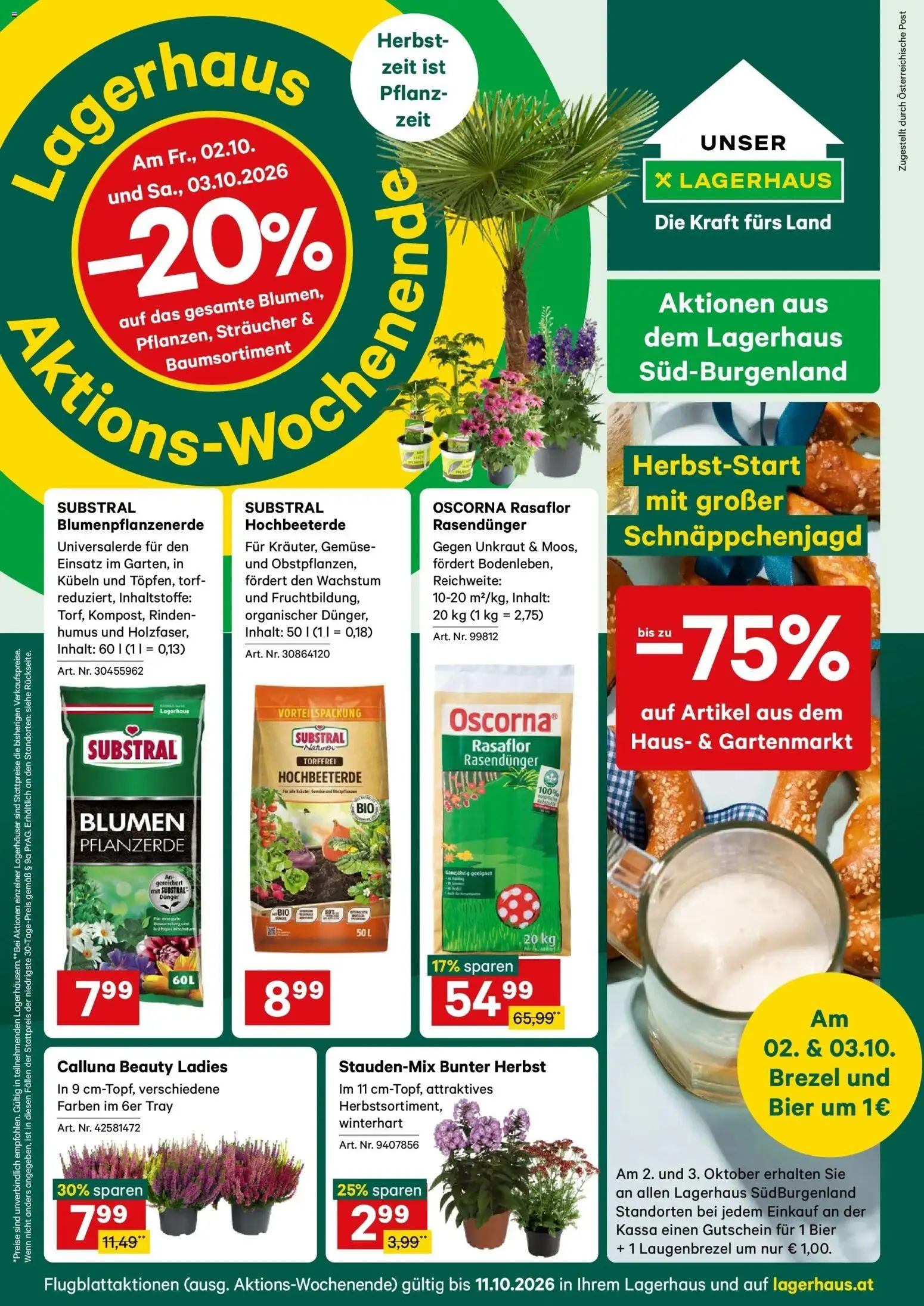 Lagerhaus - Wochen Angebote gültig ab 28.09.2026 | Seite: 1 | Produkte: Gemüse, Bier