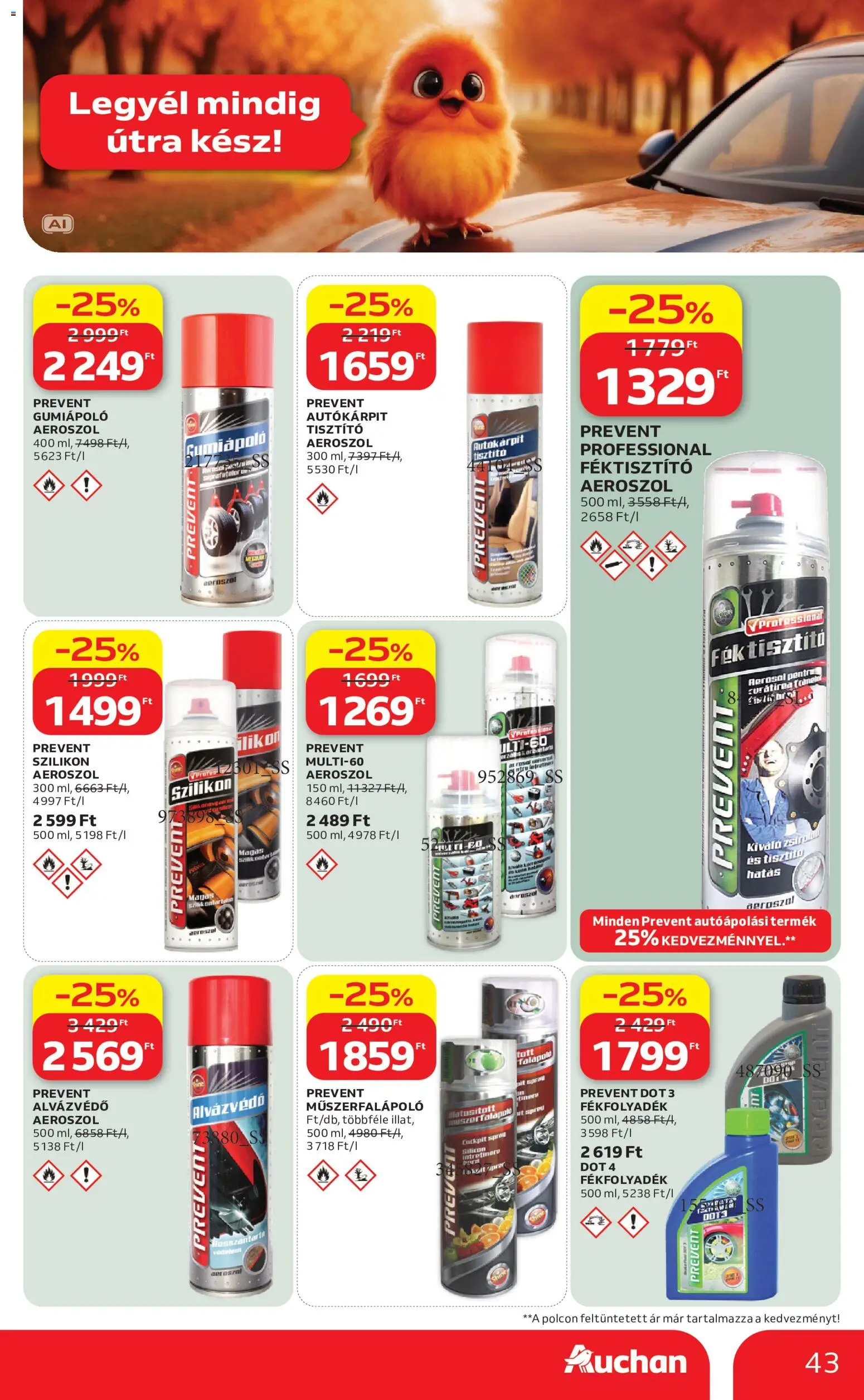 Auchan akciós ujság - amely érvényes a következő dátumtól: 2026.10.01. | Oldal: 43 | Termékek: Tisztító, Szilikon