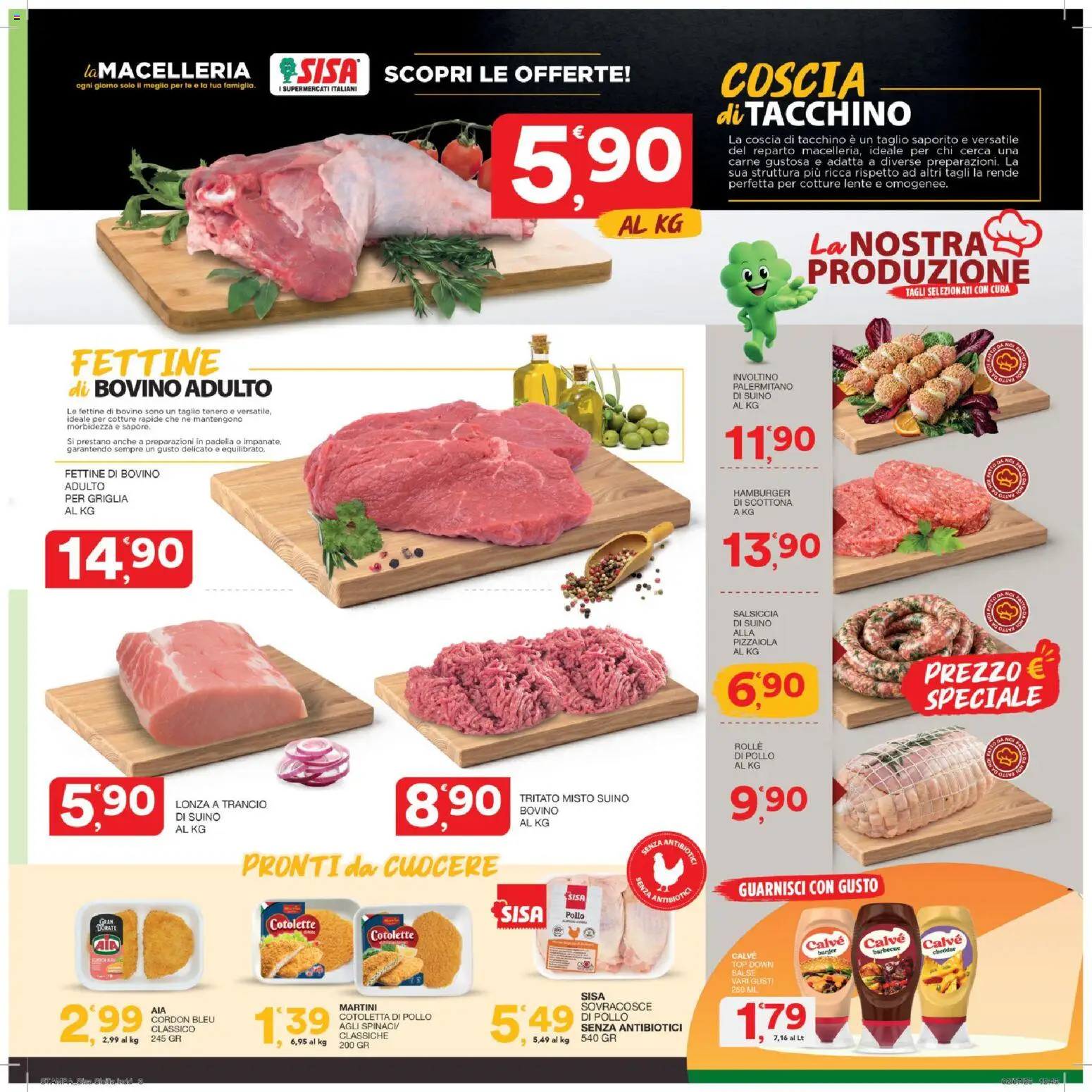 Volantino SISA del 16/07/2026 | Pagina: 3 | Prodotti: Pollo, Salsiccia, Padella, Hamburger