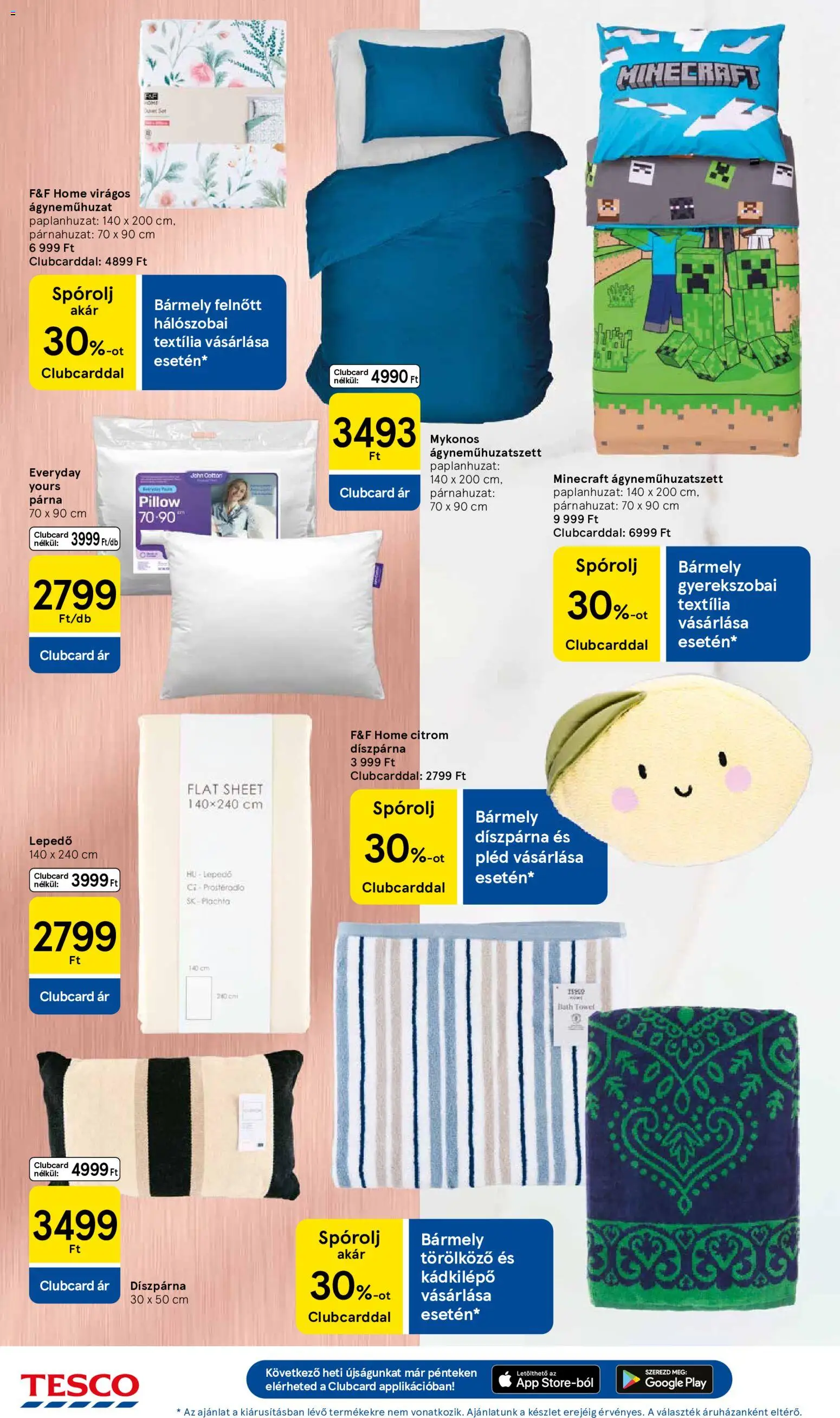 Tesco akciós ujság - amely érvényes a következő dátumtól: 2026.08.06. | Oldal: 14 | Termékek: Párna, Lepedő, Díszpárna, Citrom