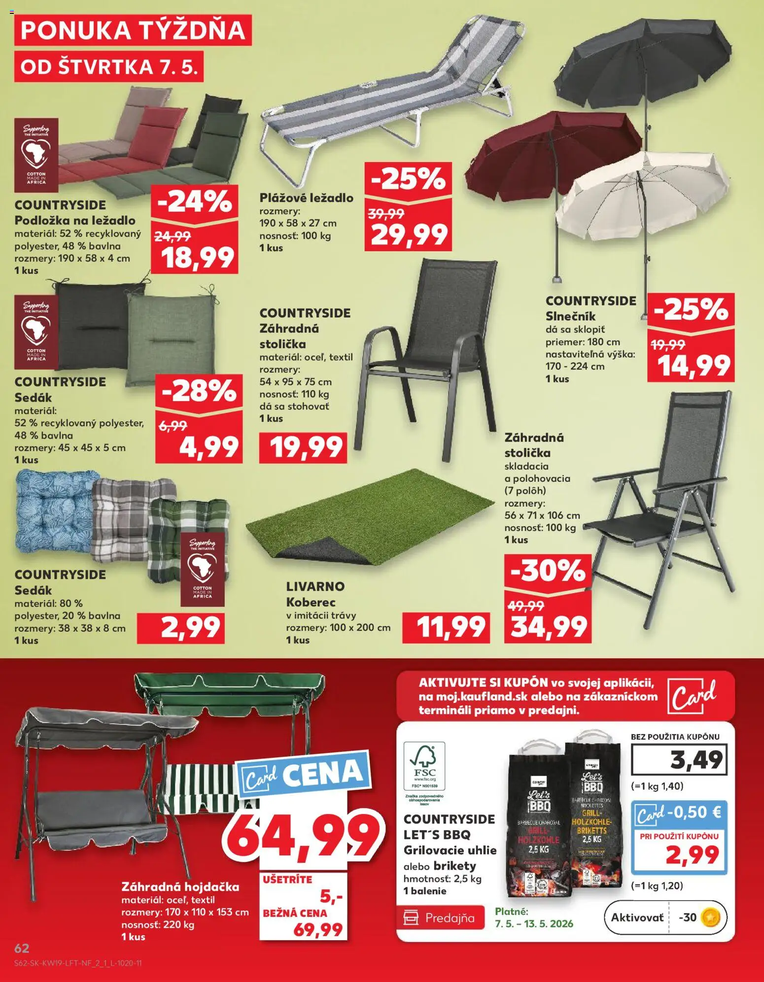 Kaufland SK akciós ujság - amely érvényes a következő dátumtól: 07.05.2026 | Oldal: 62 | Termékek: Grill