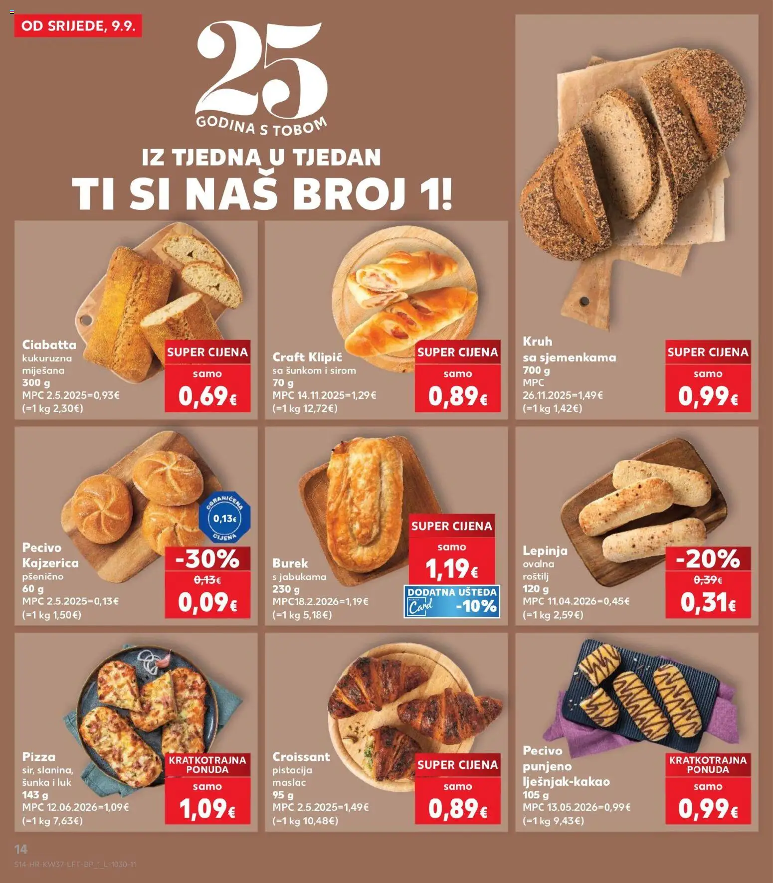 Kaufland katalog | vrijedi od 09.09.2026 | Stranica: 14 | Proizvodi: Šunka, Pizza, Luk, Pecivo