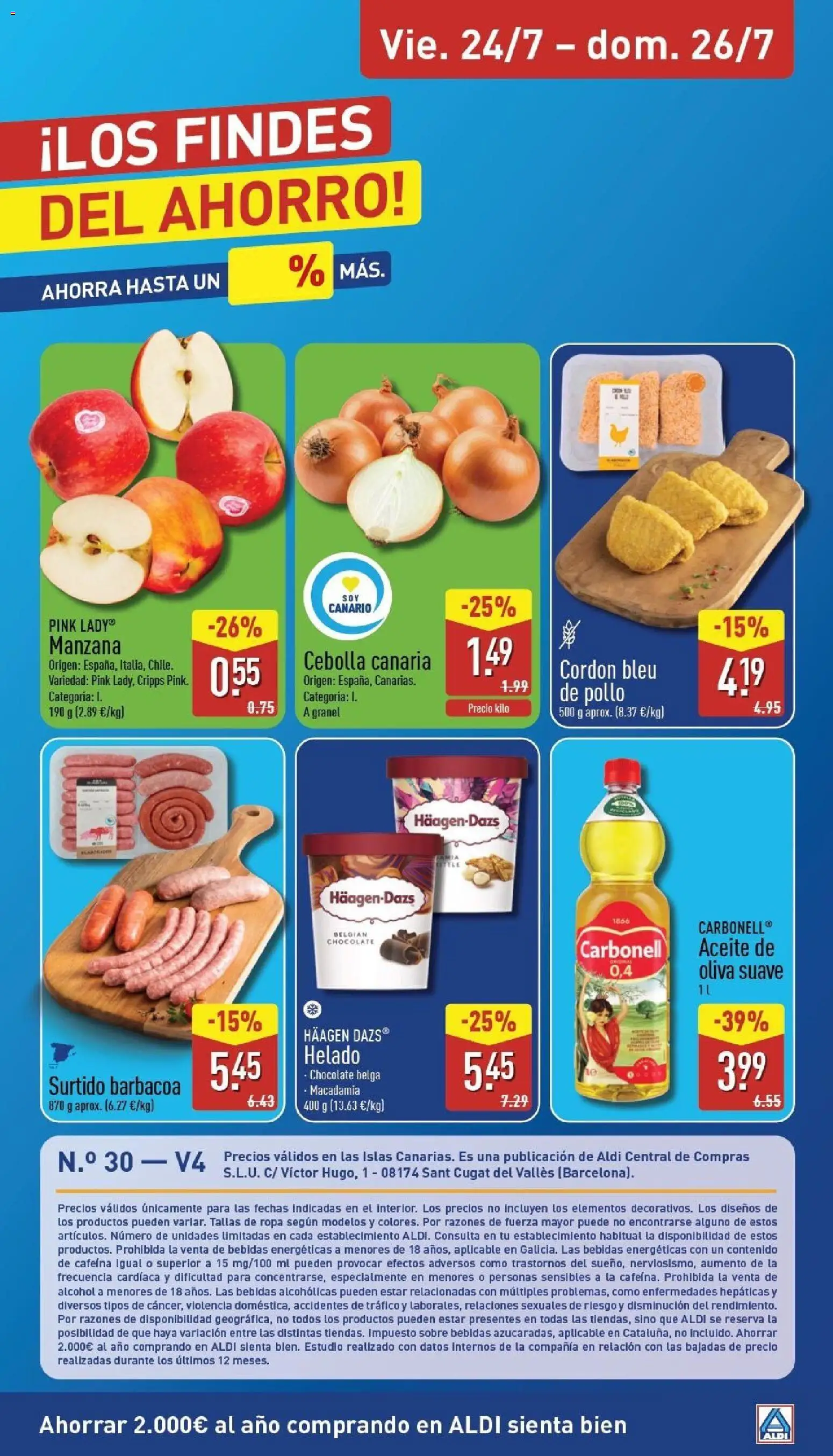 Aldi folleto Canarias │ válido desde el 20/07/2026 | Página: 32 | Productos: Chocolate, Aceite de oliva, Παγωμένο τσάι, Barbacoa