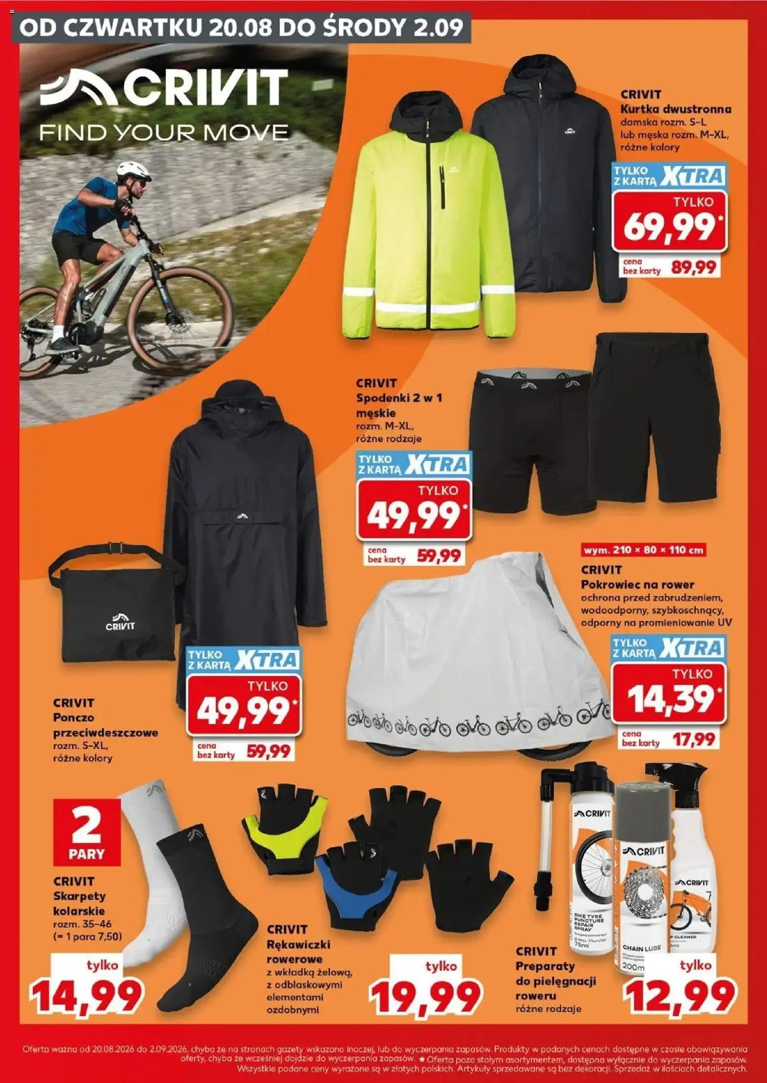 Kaufland gazetka - Złap Okazje od 20.08.2026 - od jutra PDF | Strona: 16 | Produkty: Skarpety, Rękawiczki, Poncho, Rower