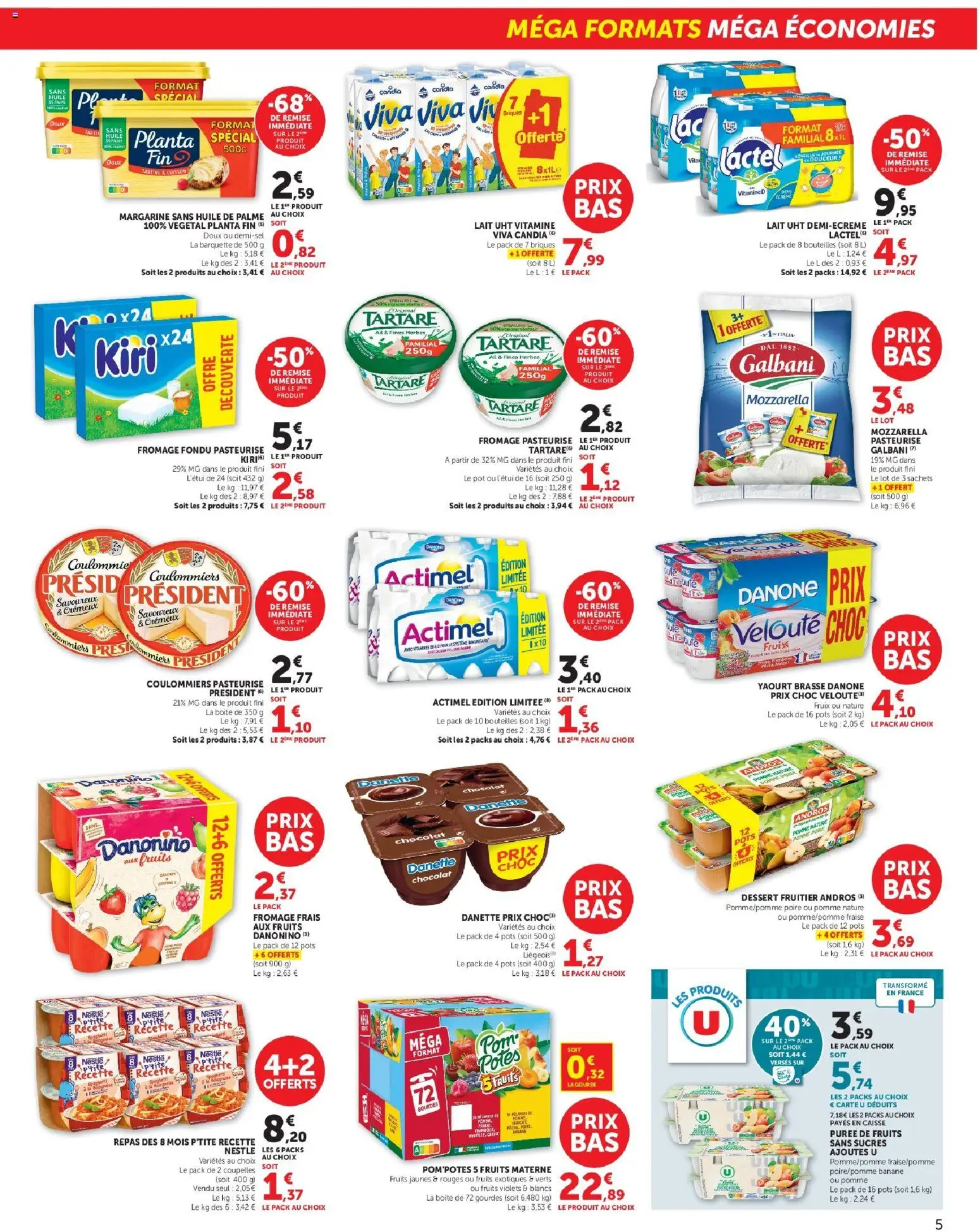 {H1} | Page: 5 | Produits: Briques, Banane, Fromage, Huile