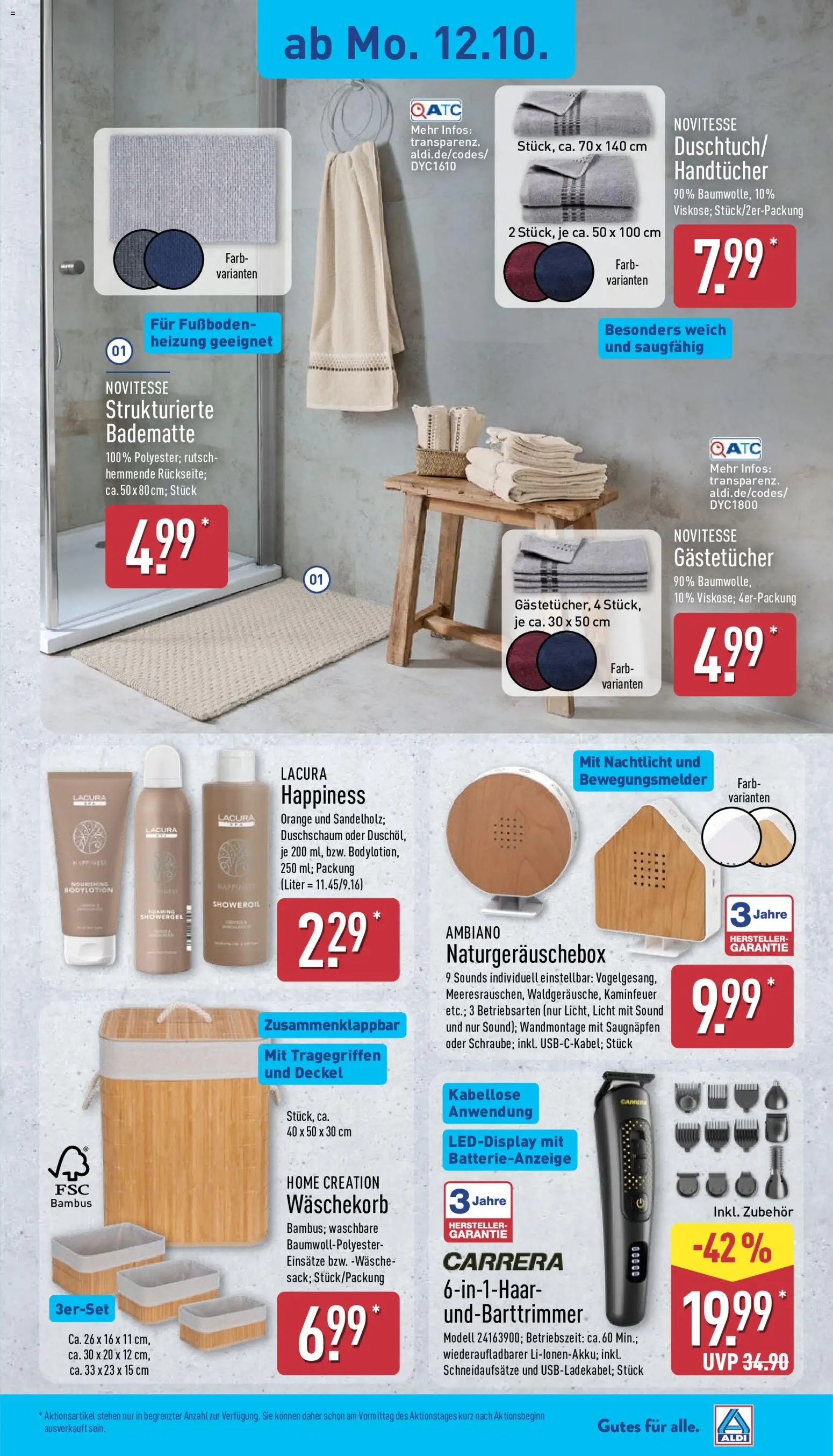 Aldi Prospekt – gültig ab 12.10.2026 | Seite: 8 | Produkte: Nachtlicht, Home creation