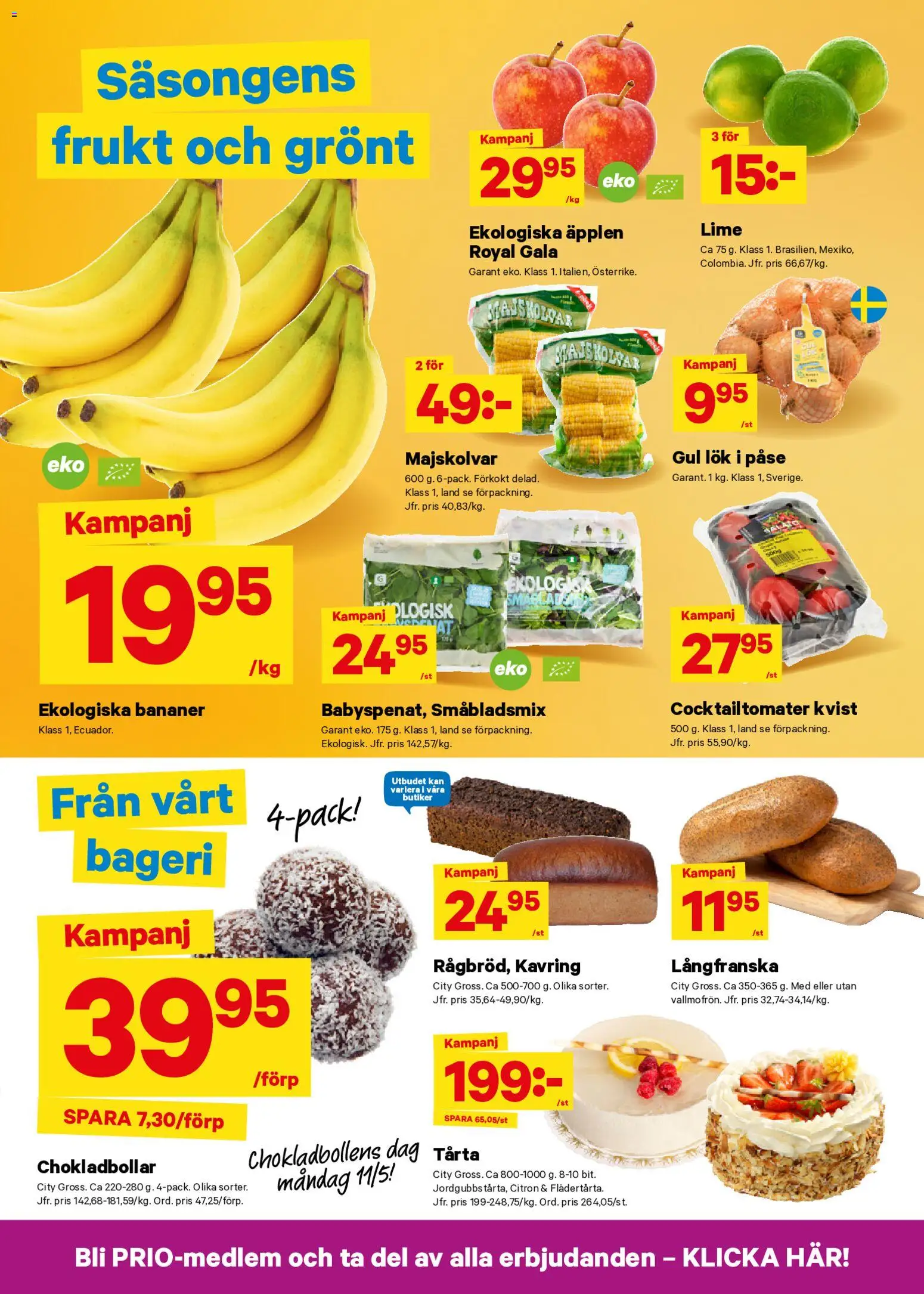 City Gross reklamblad aktuell från 11.05.2026 | Sida: 3 | Produkter: Bageri, Tomater, Citron, Lime