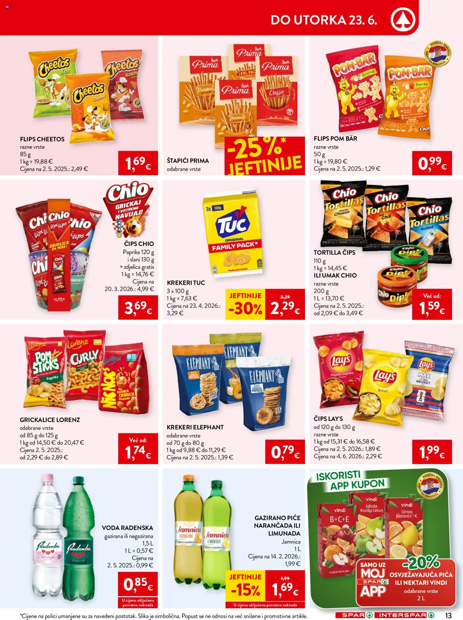 Spar katalog | vrijedi od 17.06.2026 | Stranica: 23 | Proizvodi: Čips, Umak, Limun, Jabuka