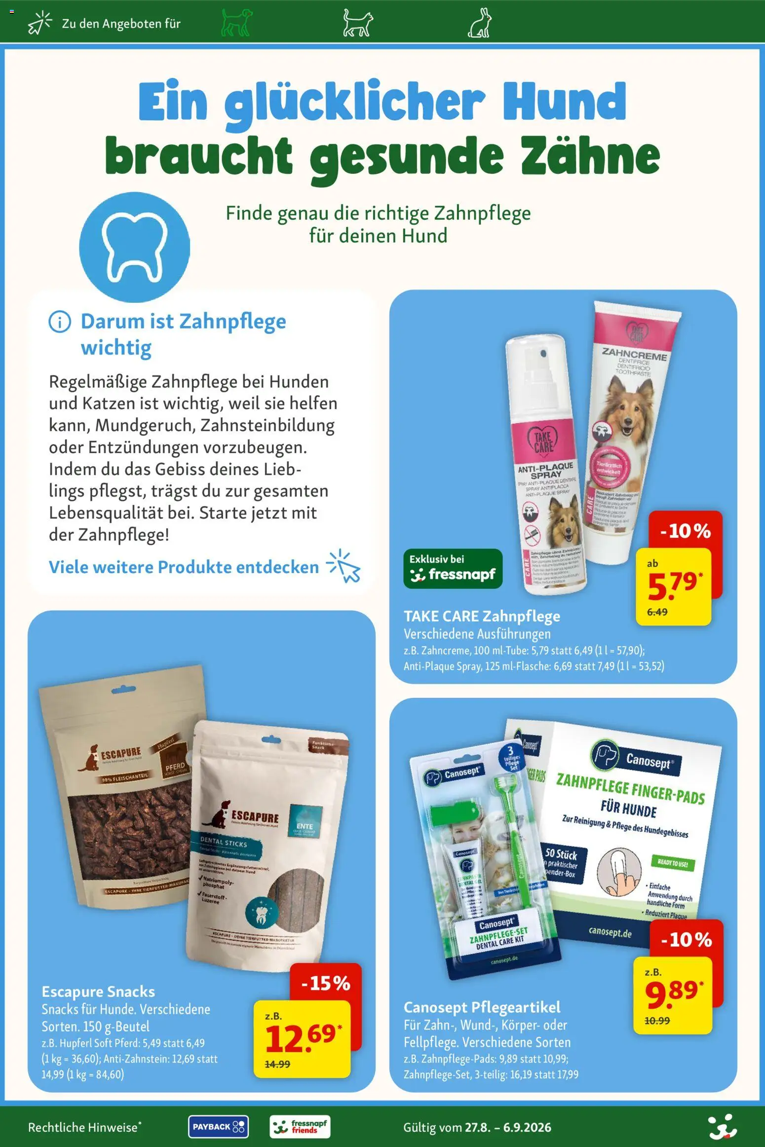 Fressnapf Prospekt – gültig ab 27.08.2026 | Seite: 19 | Produkte: Zahnpasta, Ente