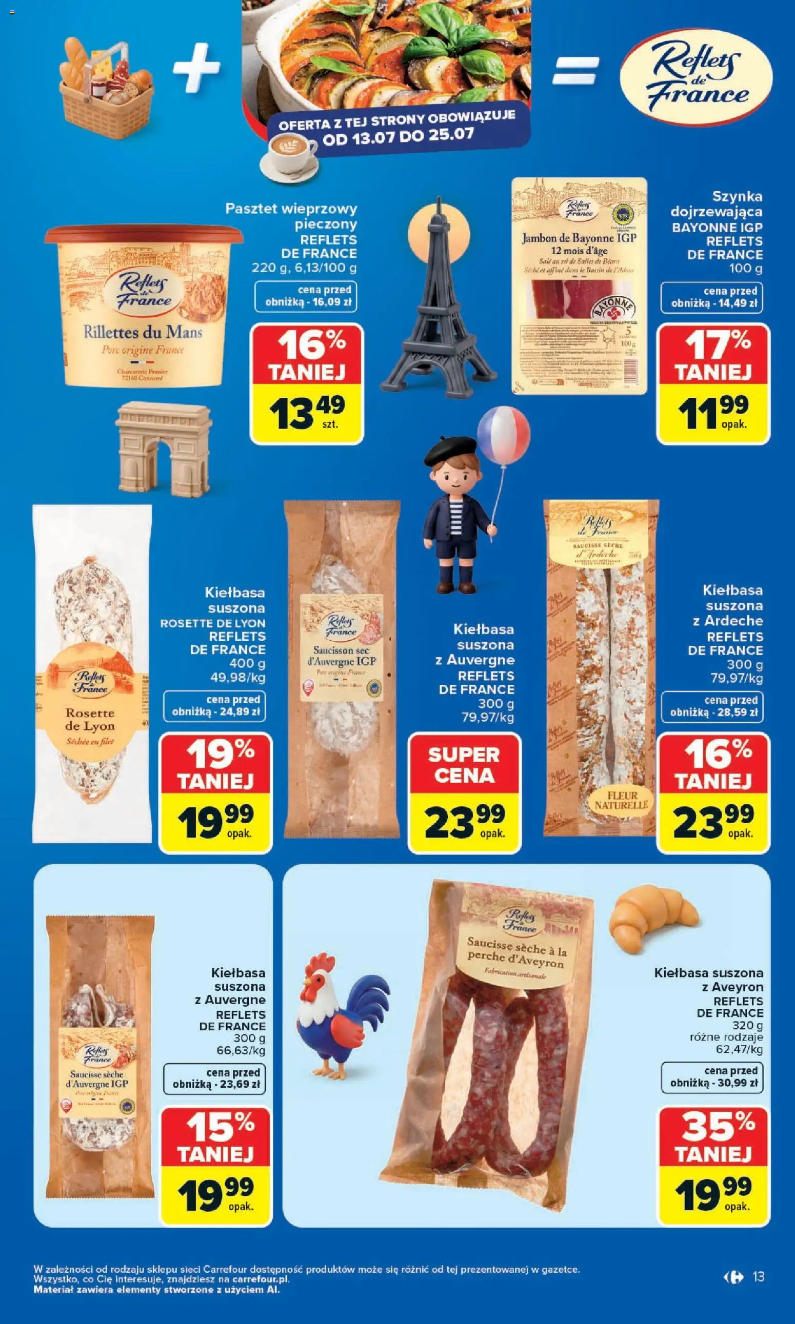 Carrefour gazetka od 13.07.2026 | Strona: 15 | Produkty: Kiełbasa, Szynka